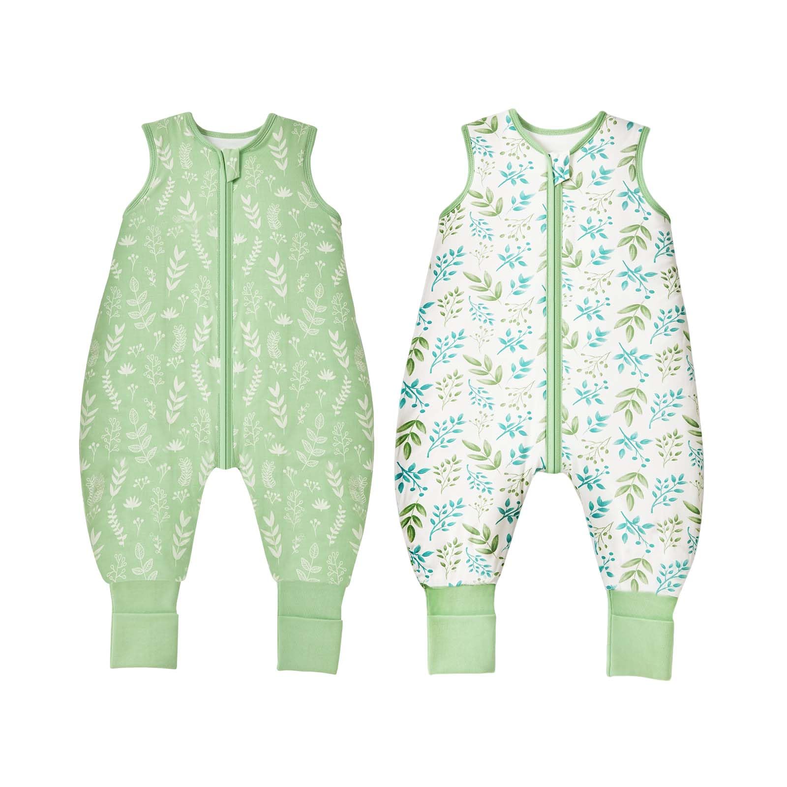 ToyaTec Baby Schlafsack mit Füßen 1.0 Tog 2er Pack– Superweiches Viskosegewebe aus Bambus, Bambusfaser Schlafsack für Jungen und Mädchen, für Frühling, Sommer und Herbst