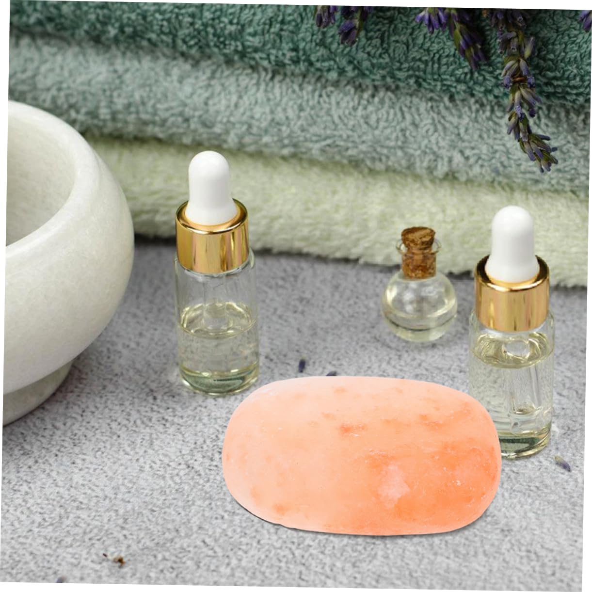 Jabón Corporal Exfoliante Limpieza Profunda 2 Piezas de Sal Mineral Natural para Cuidado Piel, Adecuado para Viaje y Cuerpo