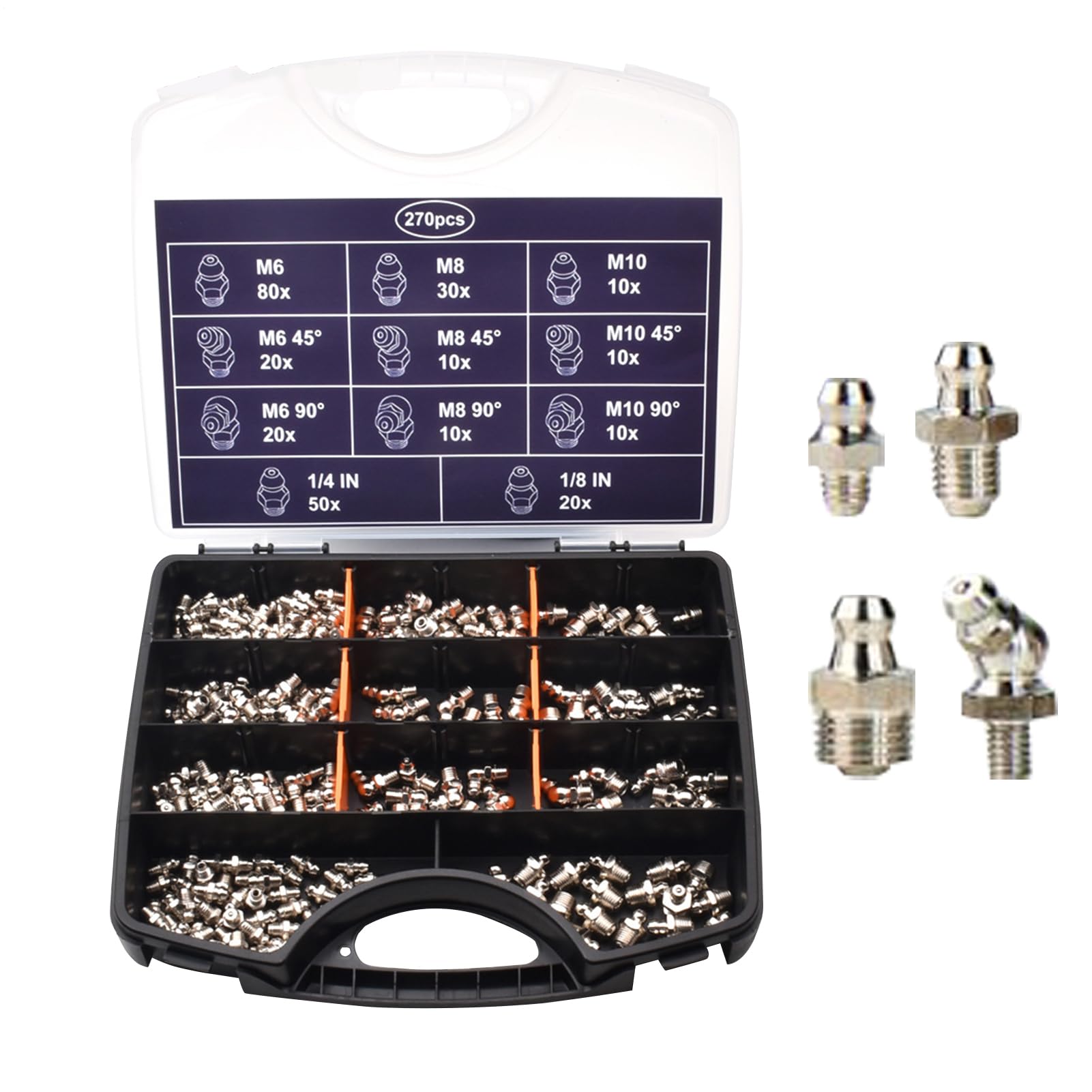 Assortimento di per Grasso - Kit per Lubrificazione Industriale e Auto - Meccanici di Lubrificazione per Manutenzione Agricoltura Autocarri Auto Moto