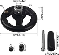 Vista 2 de 0.47x4inch Diameter Round Hand Wheel W Revolving Knob Handle for Mill Drillpress Crank Lathe