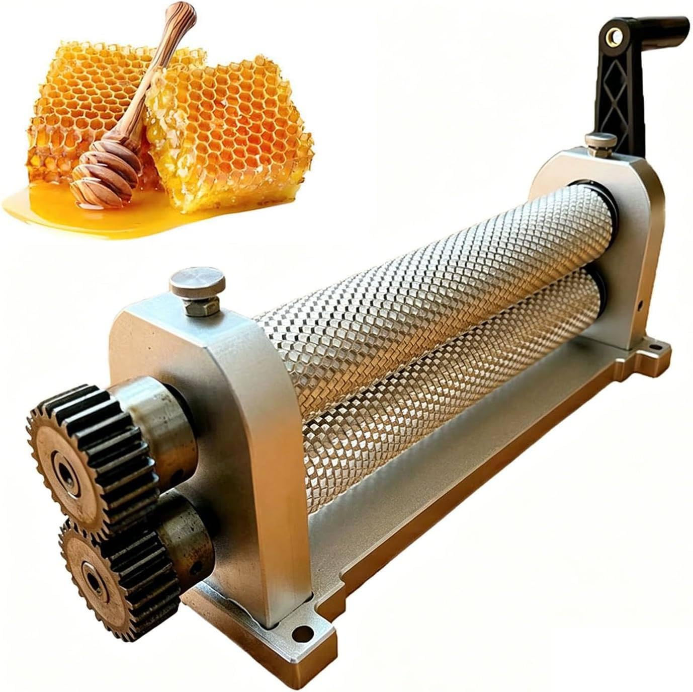 XUXIAO Beeswax Sheets Mill Machine Manual Roller Press, Bee Wax Rollers Stamper Printing Machine, for Producing Bees Wax Foundation Sheet 4.9mm