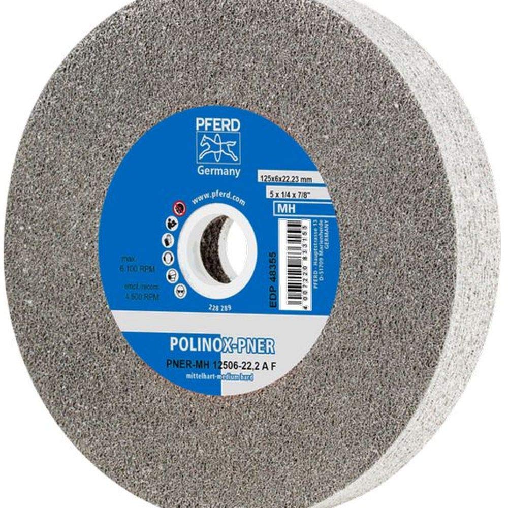 PFERD 48425 POLINOX PNER Non-Woven Abrasive Unitized Wheel, Aluminum Oxide, Medium-Hard, 6" Diameter x 1" Width, 5100 Maximum RPM