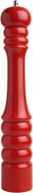 T&G 12105 Classic Capstan Hevea Pepper Mill with Gloss Finish, 40.5 cm, Red
