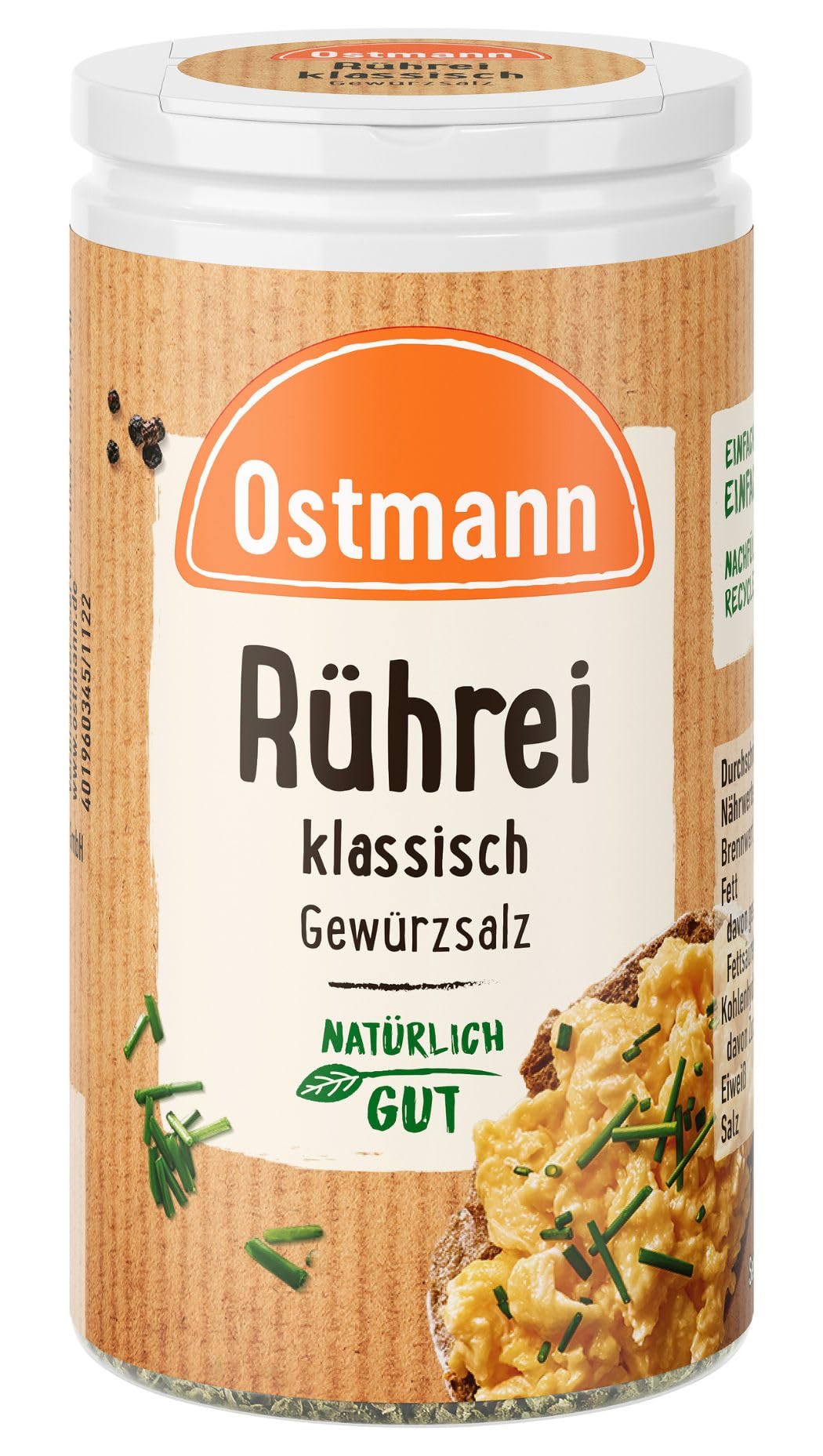Ostmann Gewürze - Rührei Gewürzsalz | Ideal zum Würzen von Spiegelei, Omelette und Quiche | 45 g in der Streudose