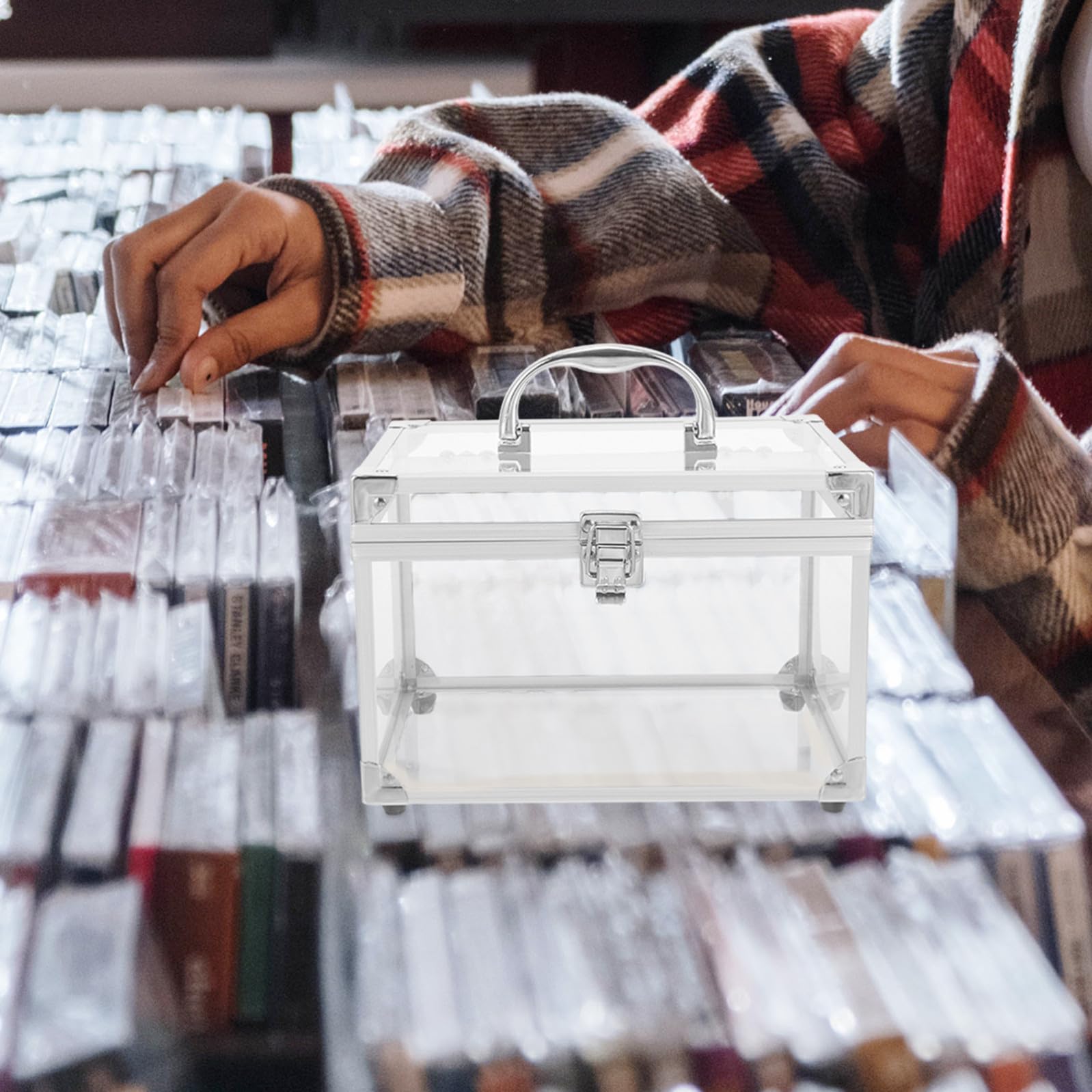 Scatola Porta CD e Dvd Coperchio Trasparente, Organizer Compatto in Acrilico per Custodie Vuote, Contenitore Salvaspazio per Uso Domestico e Viaggi