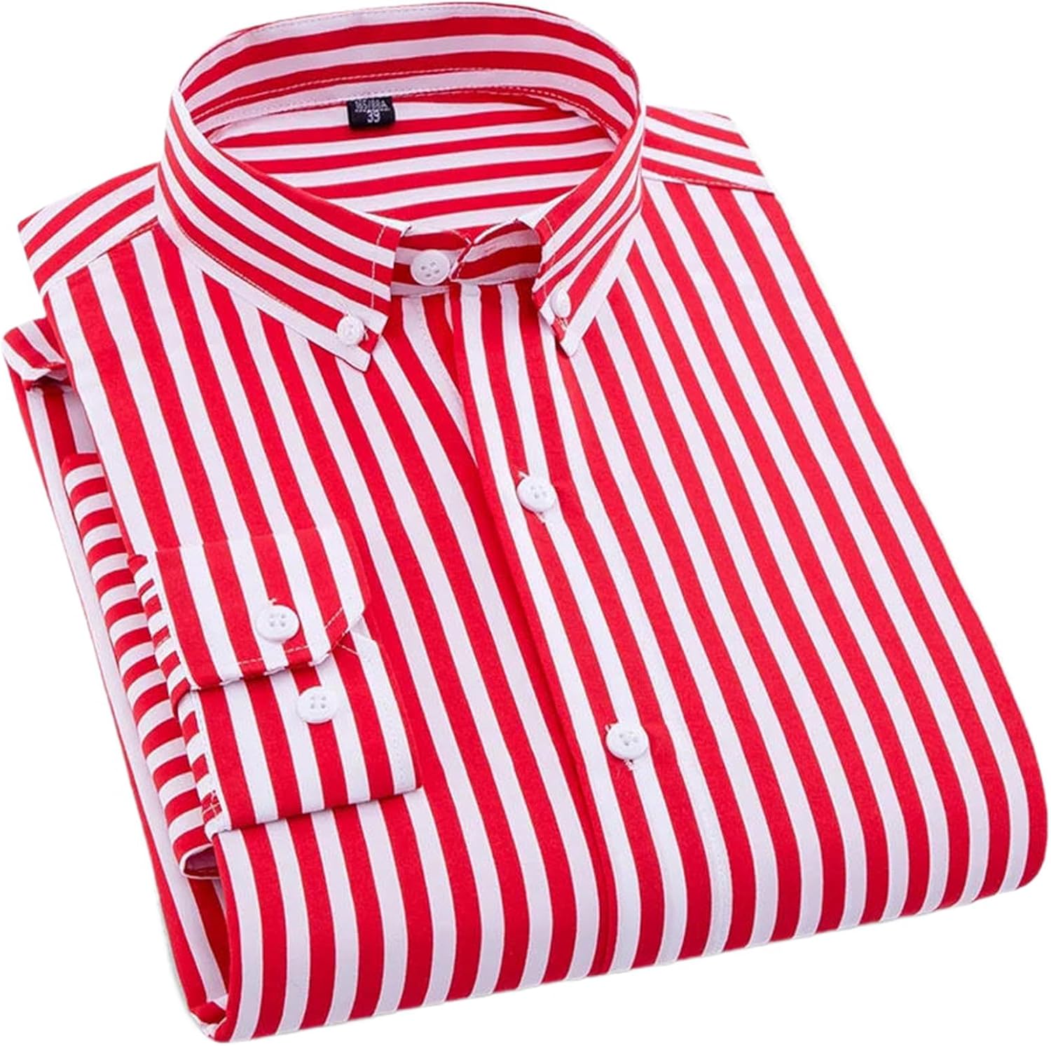 Men's Formal Shirts Long Sleeve Office Striped Business Male Social Plaid Work Shirt Tops