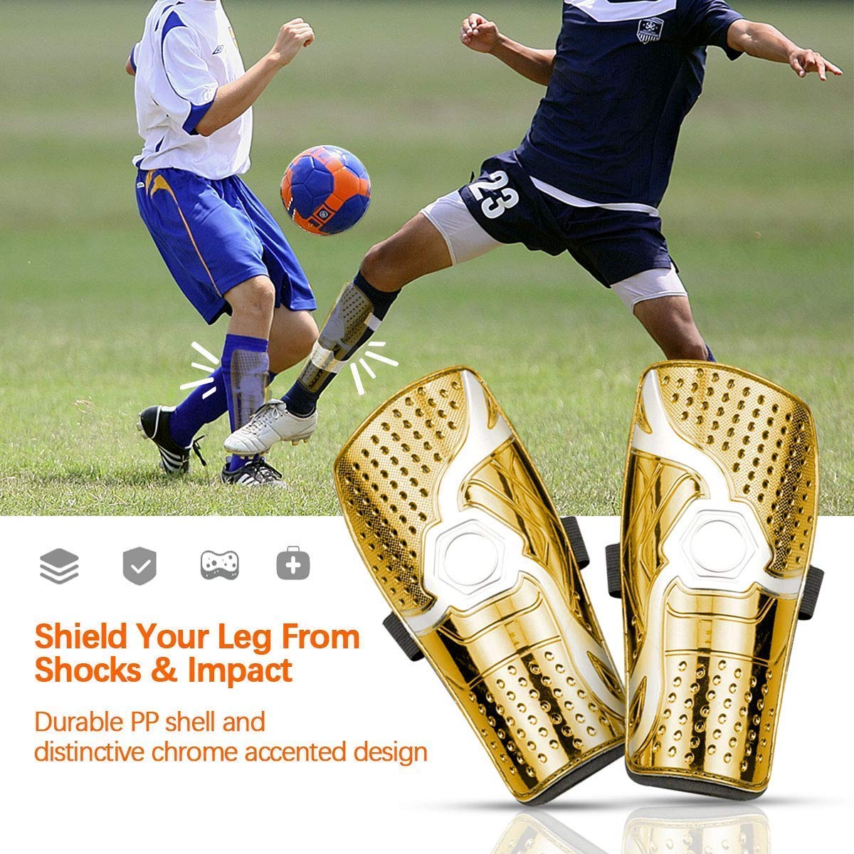 Parastinchi Calcio Bambini 6-12 Anni - Leggeri, Traspiranti, Protezione Completa - Foto 12