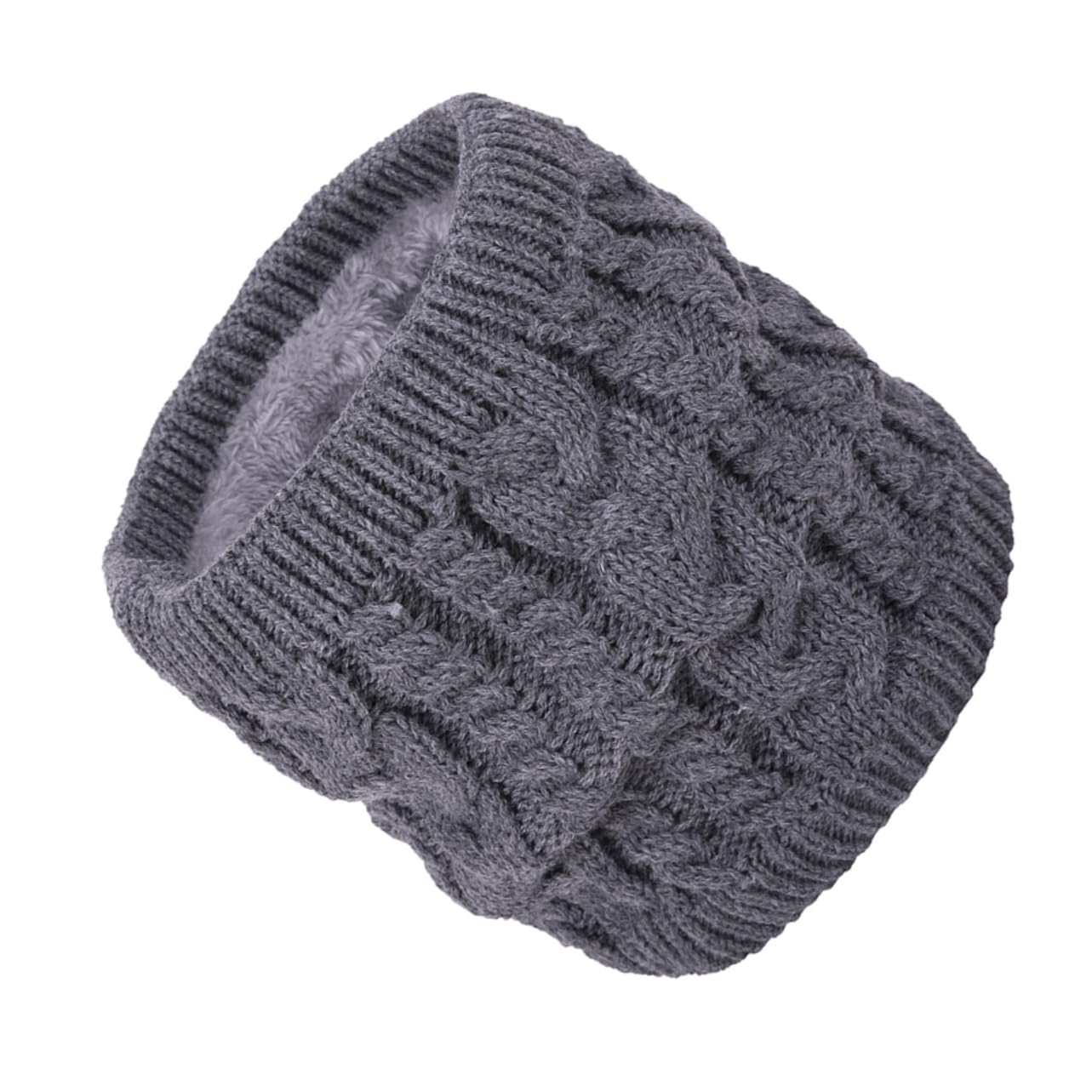 3pièces Écharpe Tricotée Avec Doublure Fleece Pour Femme Chaud Et Stylé Hiver Foncé