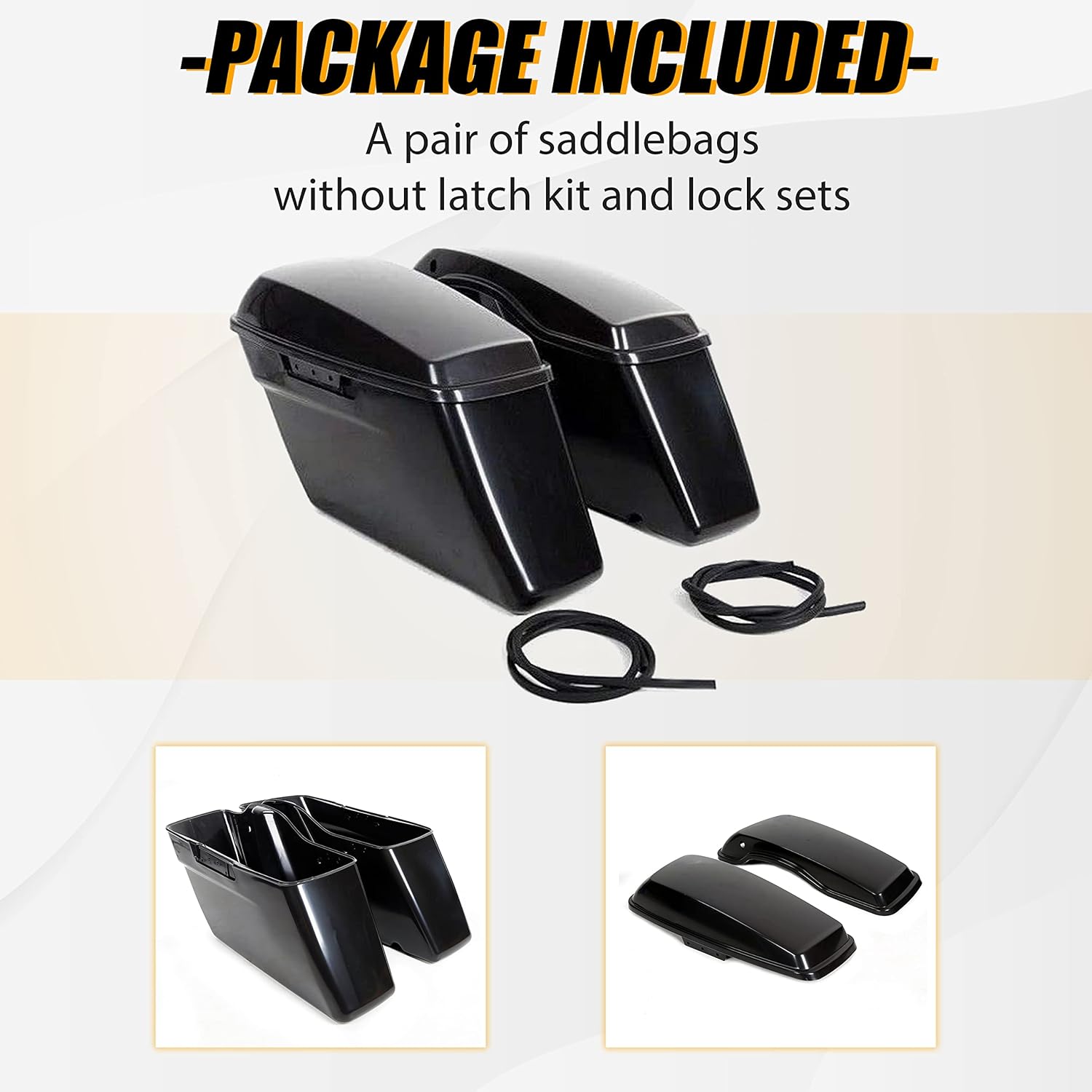 ECOTRIC Complete Painted/Unpainted Hard Saddlebag Saddle Bags W/or W/O Hardware Compatible with 2014-2024 Harley Davidson touring models (Unpainted Saddlebags W/O Hardware)