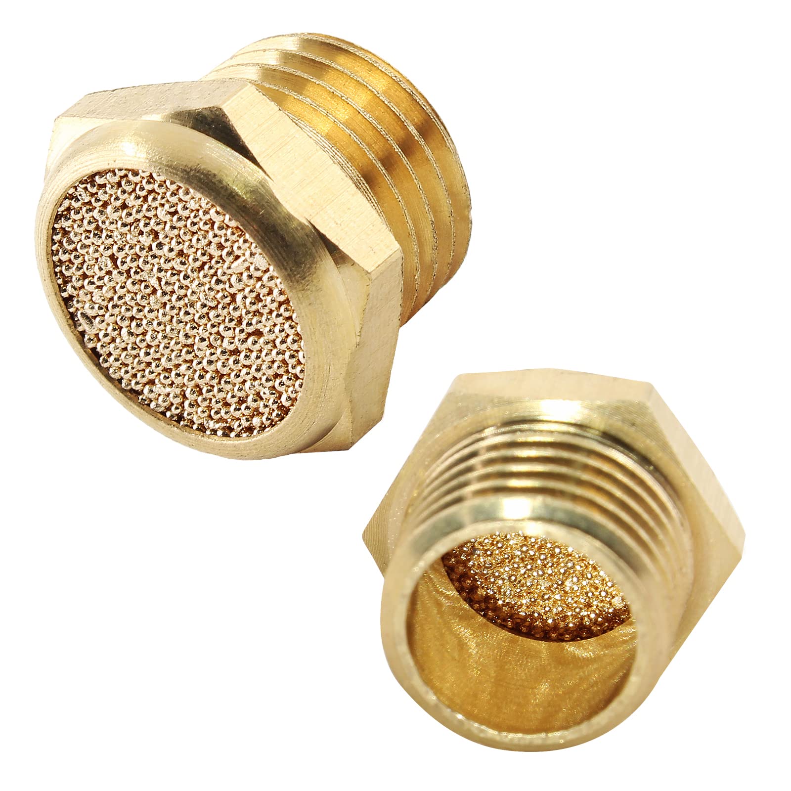 Jiozermi 12 Pcs Pneumatic Brass Air Muffler Silencer, 1/4 NPT Male — Amazon image 5