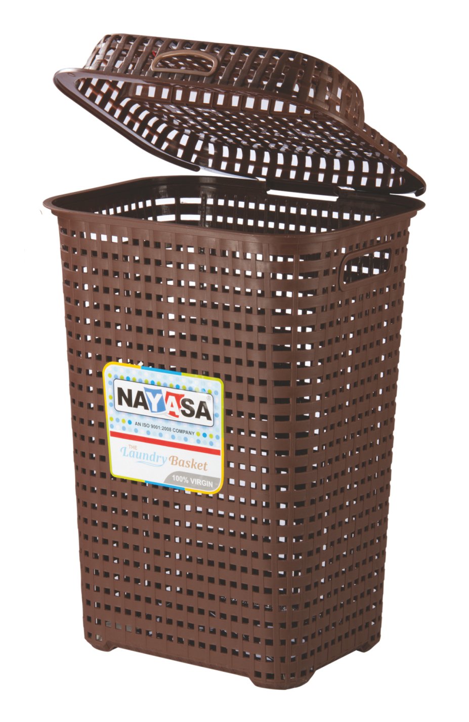 Nayasa Square Laundry Basket | Clothes Basket | Laundry Bin | Laundry Basket With Lid | Laundry Storage | Dark Brown-picture-30