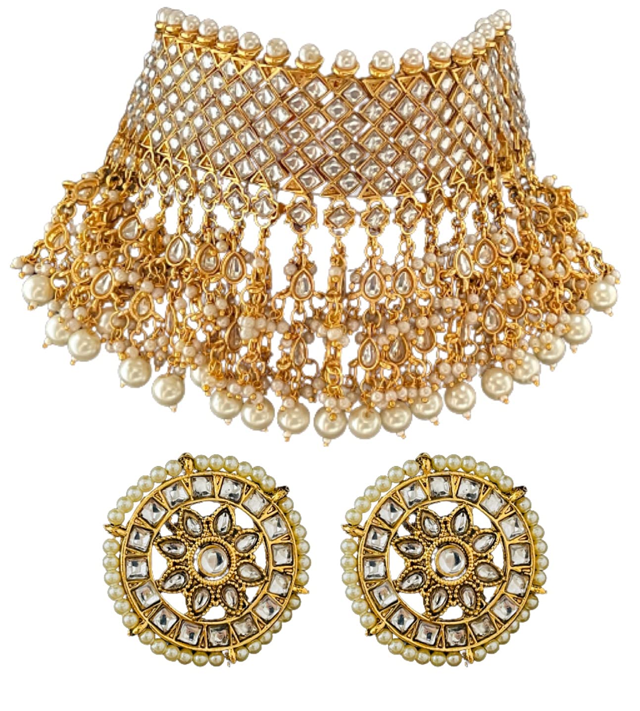 See full amazon price history chart for The Opal Factory Gold Imitation Rajasthani Polki Choker Necklace Set for Women (Warm White) The Opal Factory Gold Imitation Rajasthani Polki Choker Necklace Set for Women (Warm White) (B08MD9TLCG) Amazon Price History, Amazon Price Tracker