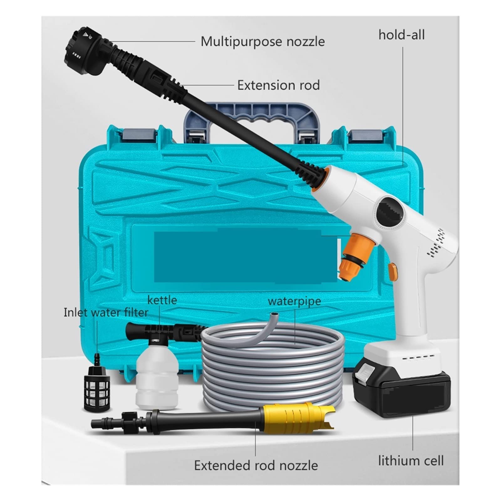 Pistola a spruzzo, Idropulitrice Elettrica Senza Fili Da 120 Bar Pistola Ad Acqua For Lavaggio Auto Ricaricabile A Spruzzo For Batteria 18V(No Battery)