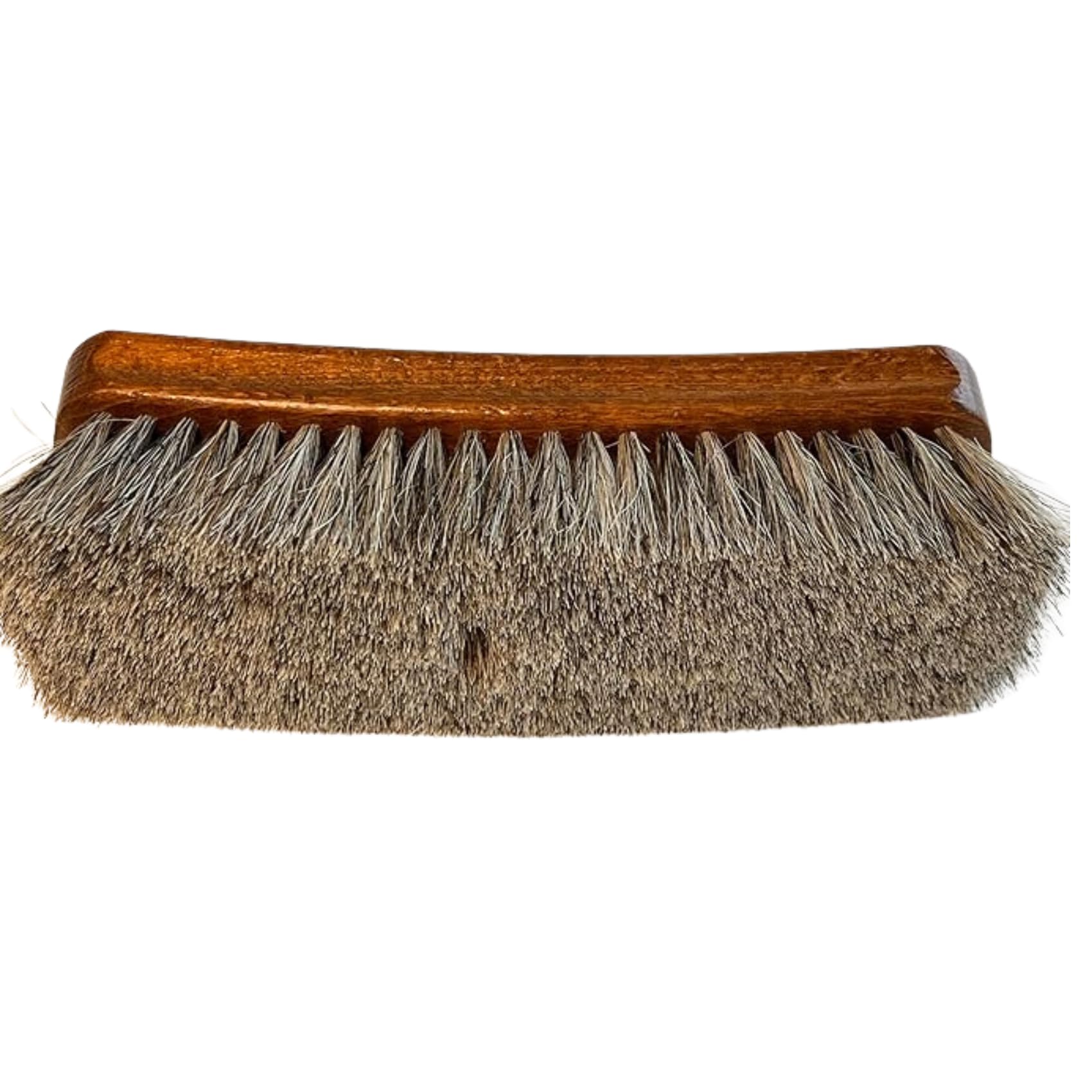 Meltonian Cepillo de pulido de crin de caballo para zapatos de cuero, cepillo de brillo de zapatos con mango curvado ergonómico, limpieza suave, cepillo de brillo, no raya el cuero, garantiza un