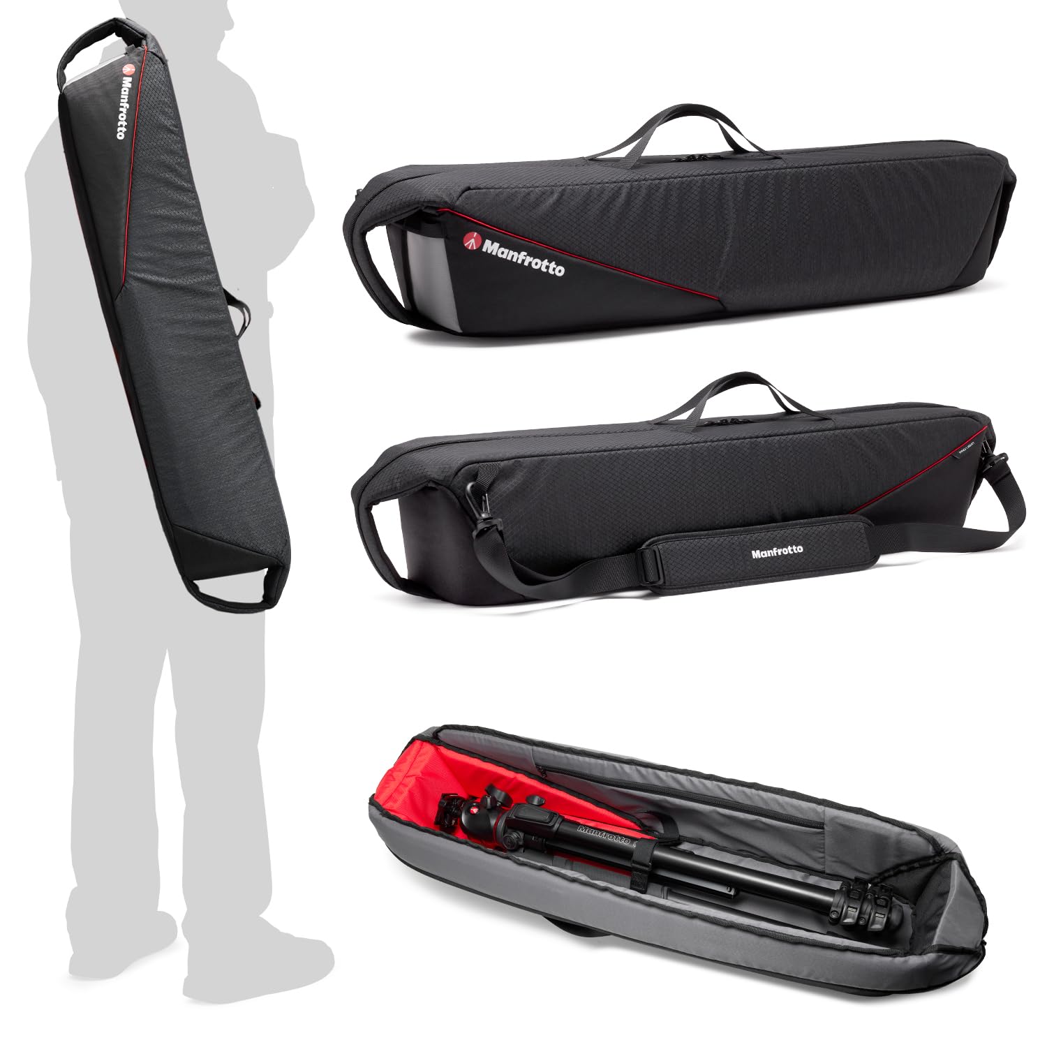 Manfrotto Pro Light Tripod Bag 80, Bolsa Acolchada para Trípodes de hasta 80 Cm, Protección Reforzada, Correa, Asas Dobles, Foto y Vídeo