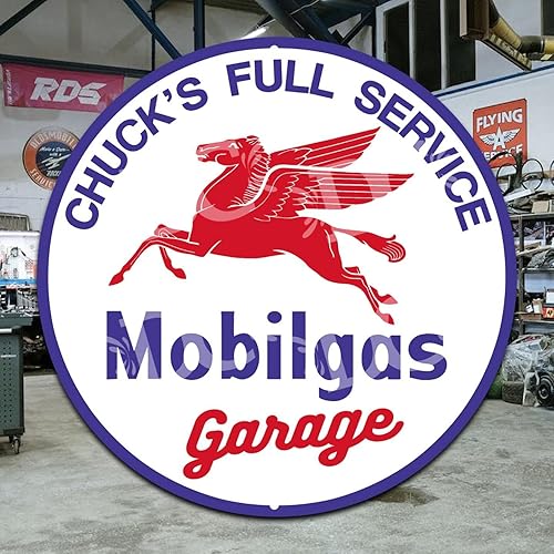 Miniatura 3 de Cartel de pared de metal pequeño personalizado para estación de servicio móvil de 12 pulgadas