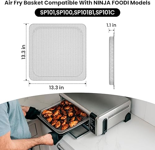 Miniatura 2 de Foodi Replacement Tray for Ninja,Replacement Air Fryer Basket for Ninja Foodi SP100 SP101 Air Fry Oven,Stainless Steel Air Fryer Accessories