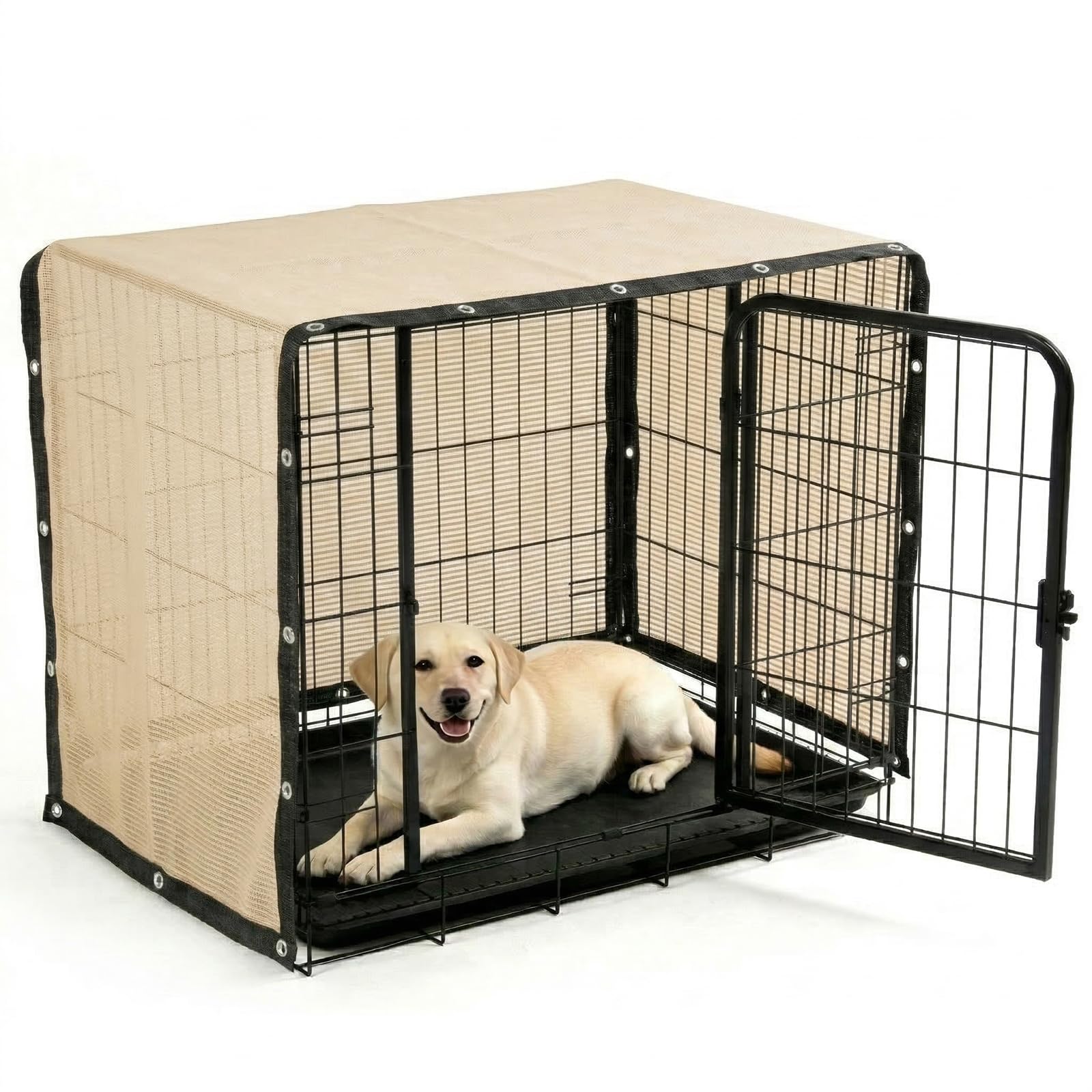 ShadeMart Dog Crate Shade Cover 3' x 4' Beige Breathable Mesh for Playpen