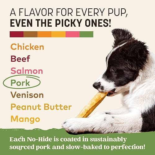 Miniatura 123 de Earth Animal No Hide - Palitos masticables para perros con sabor a mantequilla de maní medio, sin cuero crudo, de larga duración, golosinas