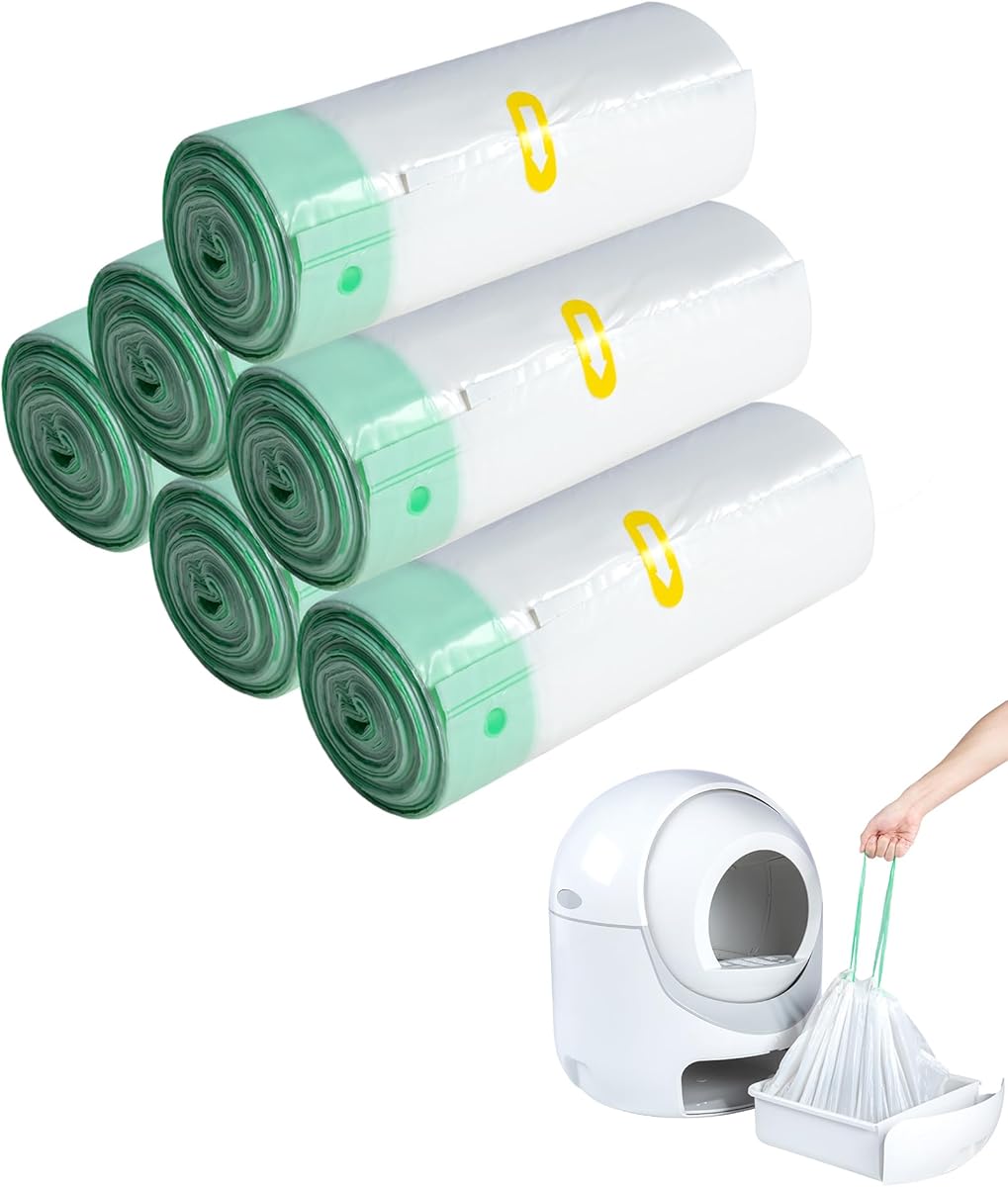 ANWA 120 Count Cat Litter Box Liners for Automatic Cat Litter Box and Litter Box Robot 4/3, Heavy-Duty, Extra Thick, Economy Bulk Pack