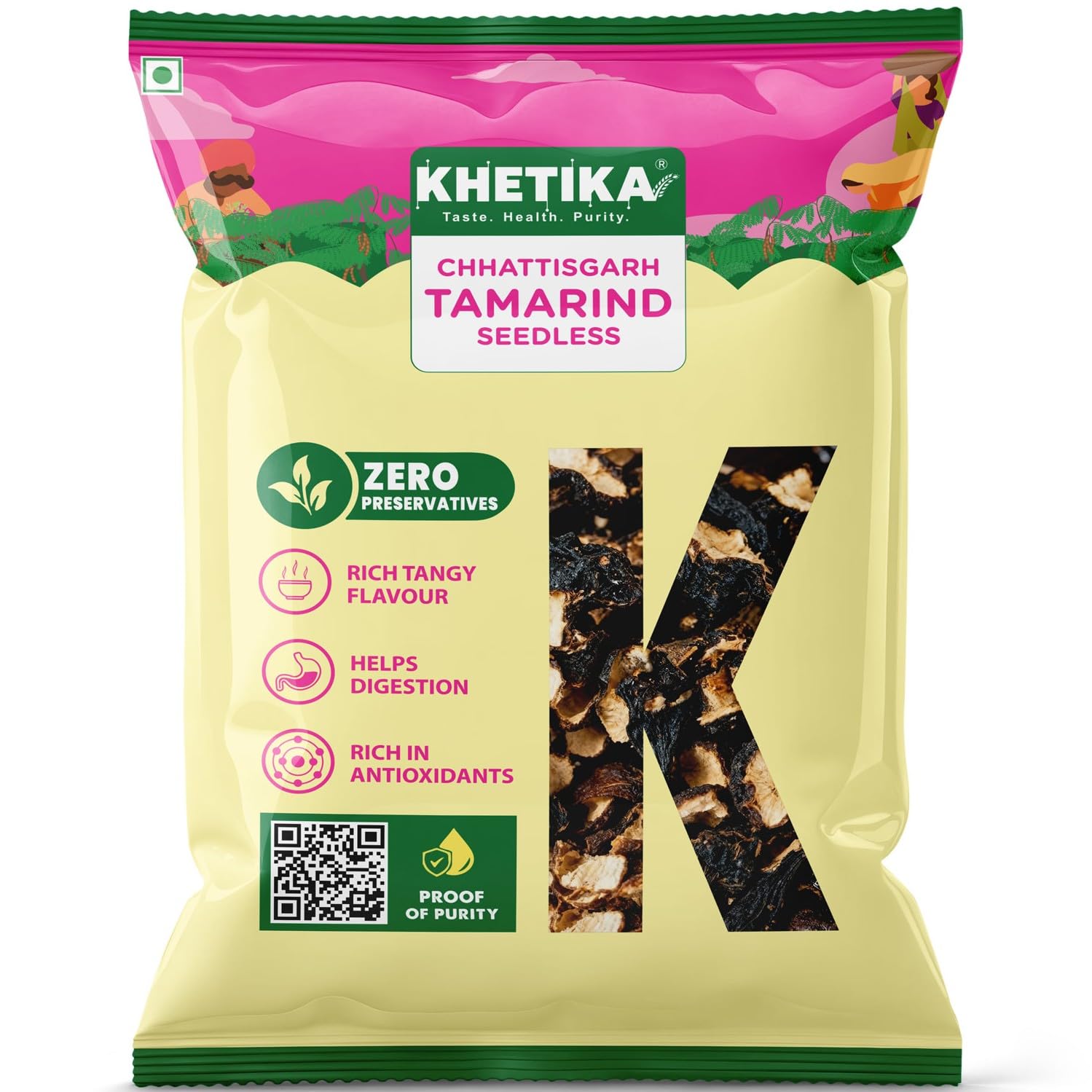 Khetika Naturale Tamrind 200 grams | Whole Imli | 100% Seedless | Rich in Antioxidants | Hygienically Sealed-image-44