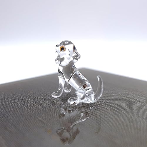 Miniatura 5 de Figuras pequeñas de Beagle raras miniaturas de vidrio soplado a mano, animales coleccionables, regalo para amantes de los perros, decoración