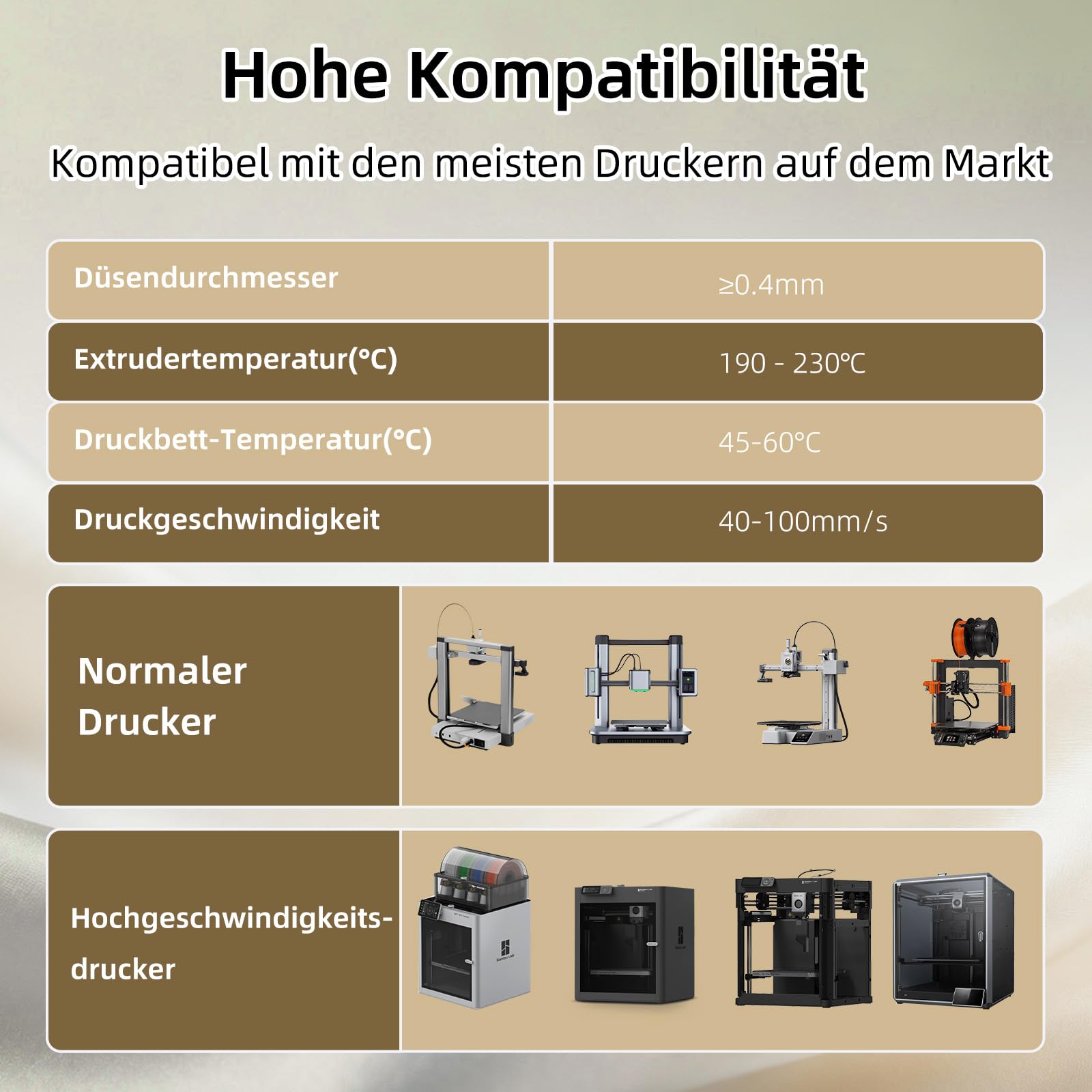 3DHoJor Silk PLA Filament 1.75mm 4KG Seidig Metallisch PLA für 3D Drucker | Seiden-PLA mit Seidenglattes Finish, Seidig Metallisch 3D Drucker Filament, Hochglänzende Oberfläche, Maßgenauigkeit ±0,02mm