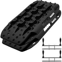 ALL-TOP Short Recovery Traction Boards, Off Road Bendable Tire Friction Tracks for Sand Mud Snow, 2PCS &amp; Mounting Kit (3rd Gen, Black)