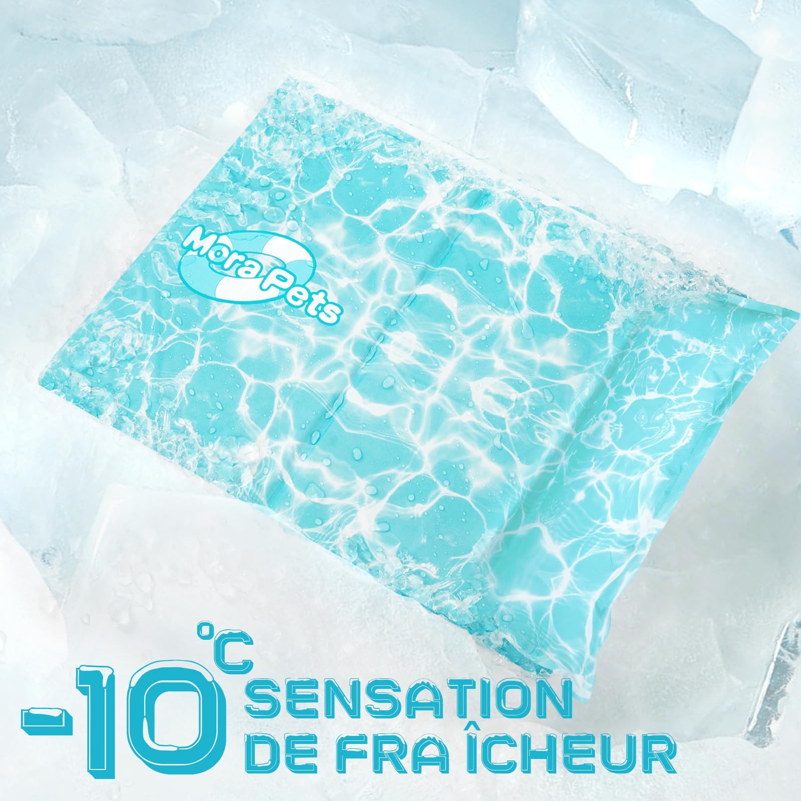 Pawtasy Tapis Rafraîchissant pour Grand Chien avec Coussin, Gel Auto-Rafraîchissant, Tapis Fraîcheur Résistant & Étanche, XL 100 x 60 cm