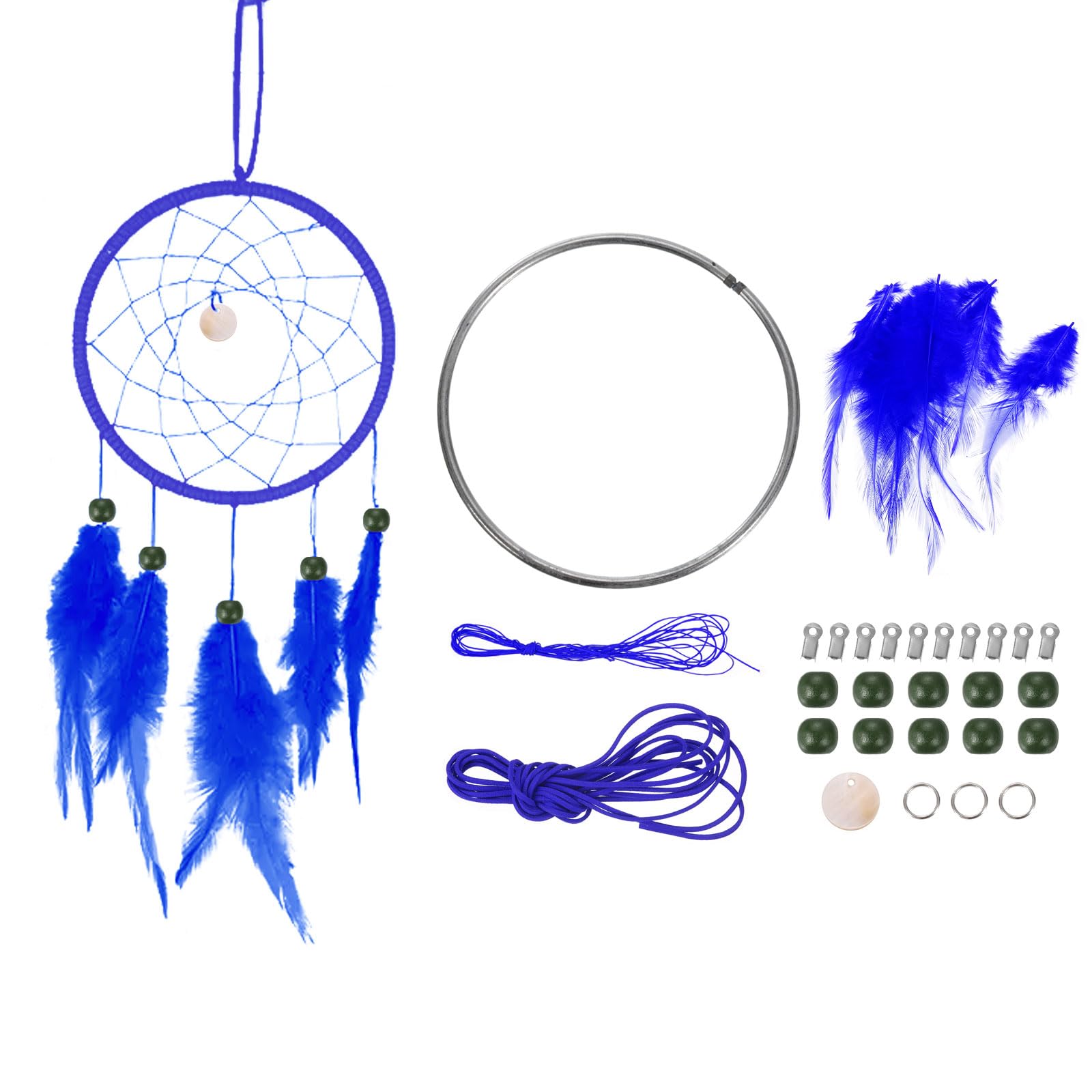 PATIKIL Kit de Fabrication de Capteur de Rêves DIY, Fournitures pour la Fabrication de Capteur de Rêves Suspendu Mural Fait Main pour Débutant Style 3, Bleu