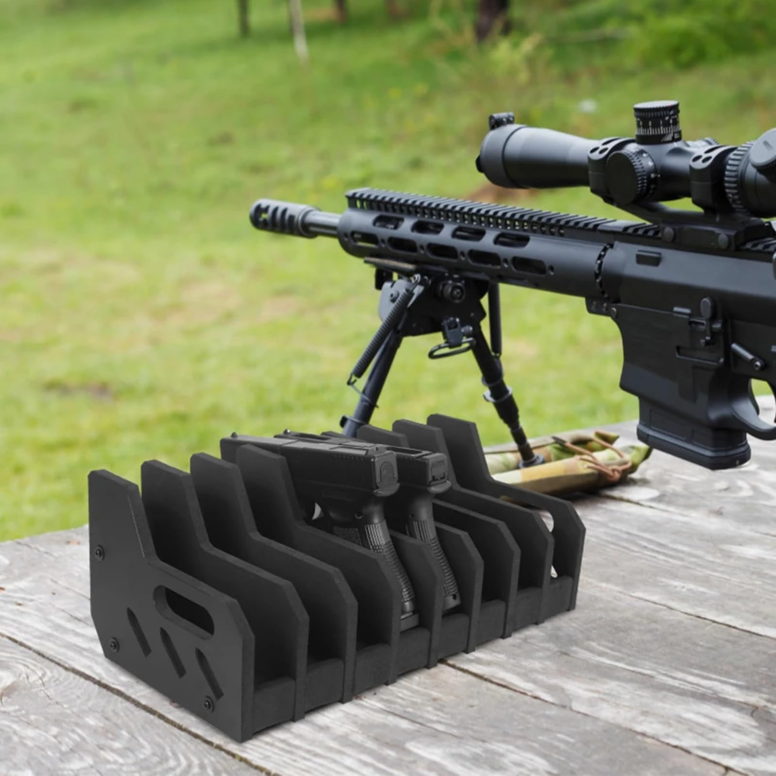 Supporto per pistola da 4/6/8 slot | Supporto porta pistola in schiuma per cassaforte e armadietto | Espositore per pistola antigraffio (8Slot)