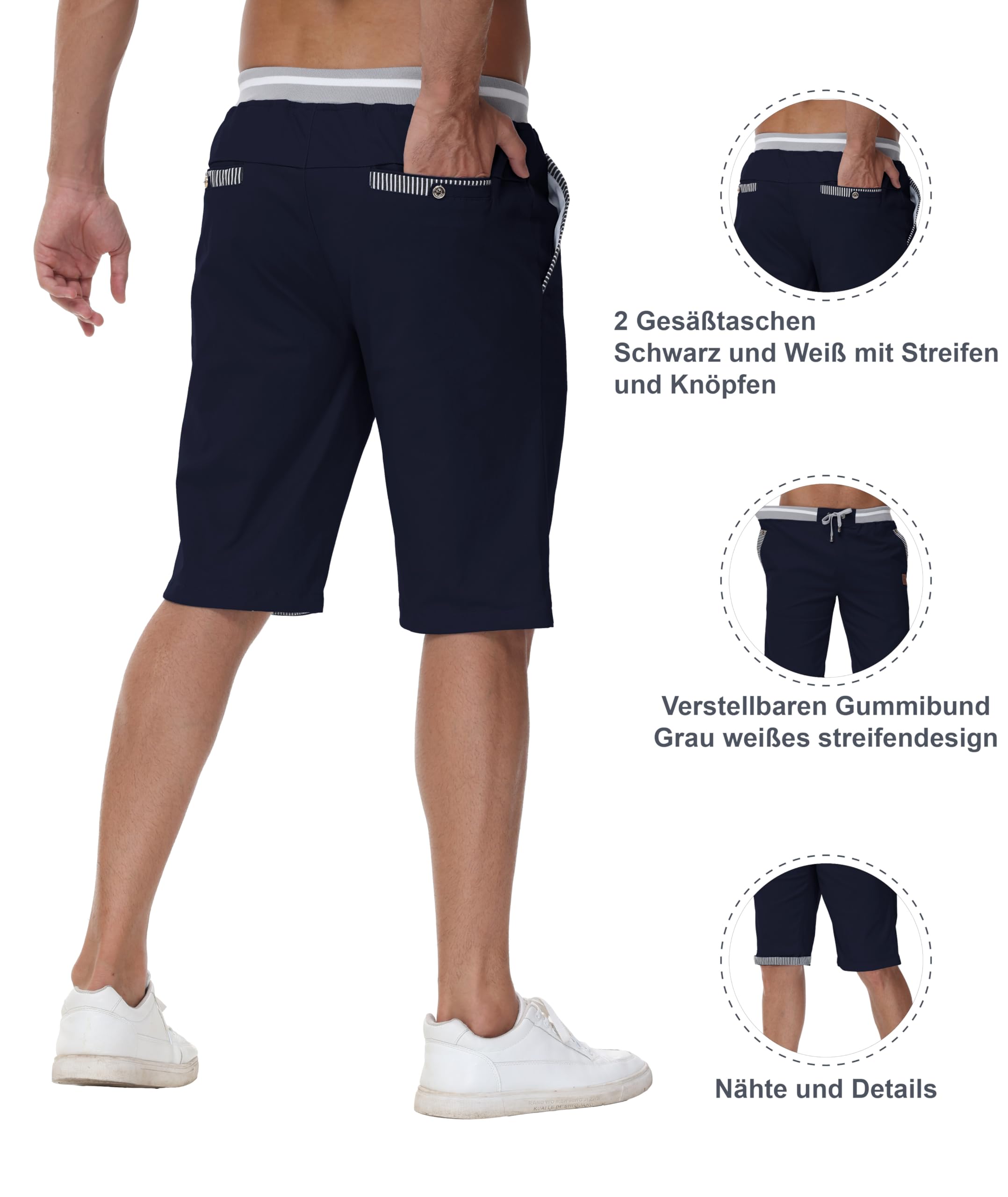 Djtnzdm Bermuda Cargo Estivi Pantaloncini Bermuda Uomo Cotone Lavoro Casual Sportivi Pantaloni Corti Golf Shorts Uomo