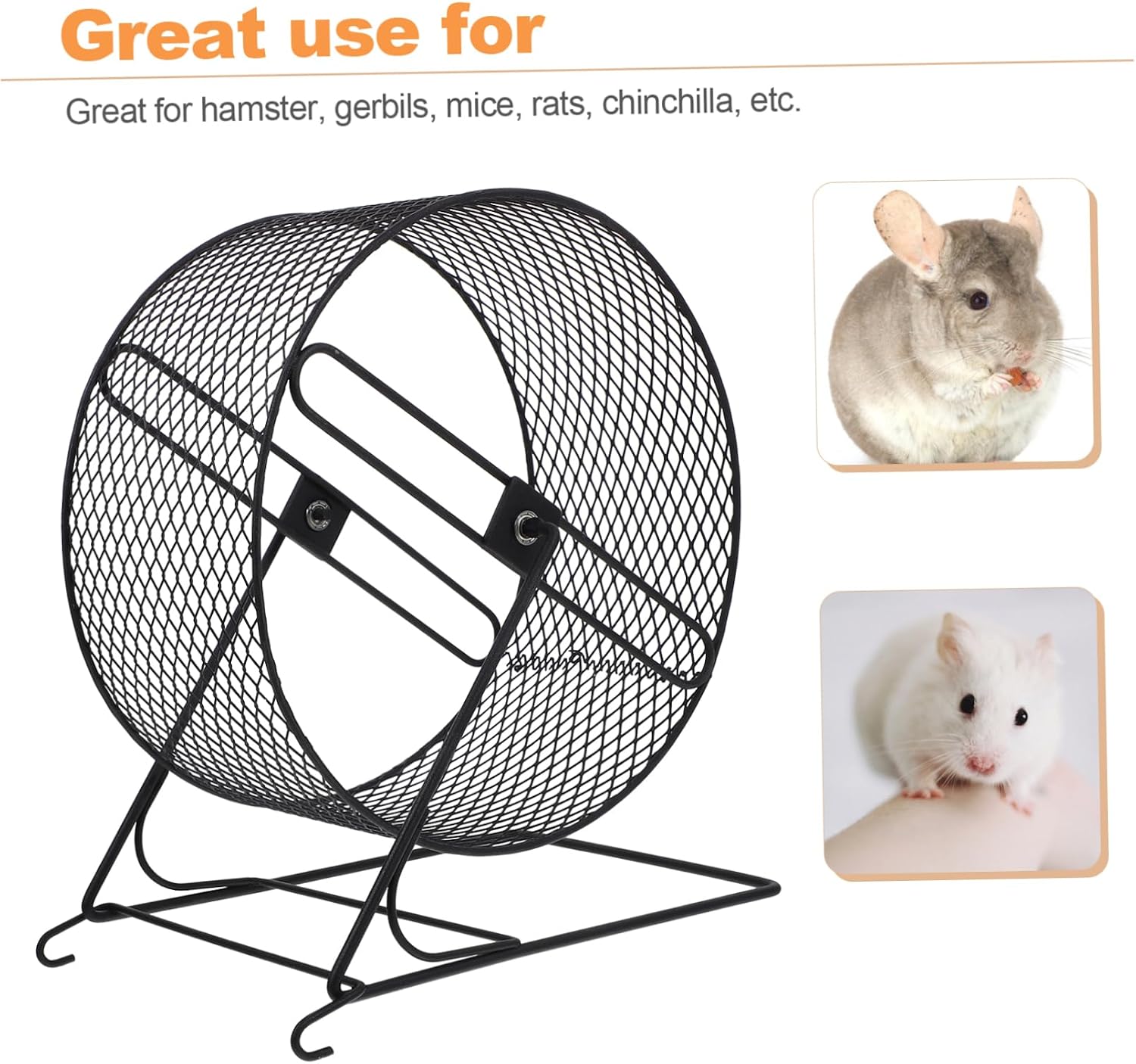 UKCOCO Silent Hamster Wheel Black Iron Pet Exercise Running for Hedgehogs Gerbils Squirrels and Small Animals with Safe Durable Design for Comfortable Night Use