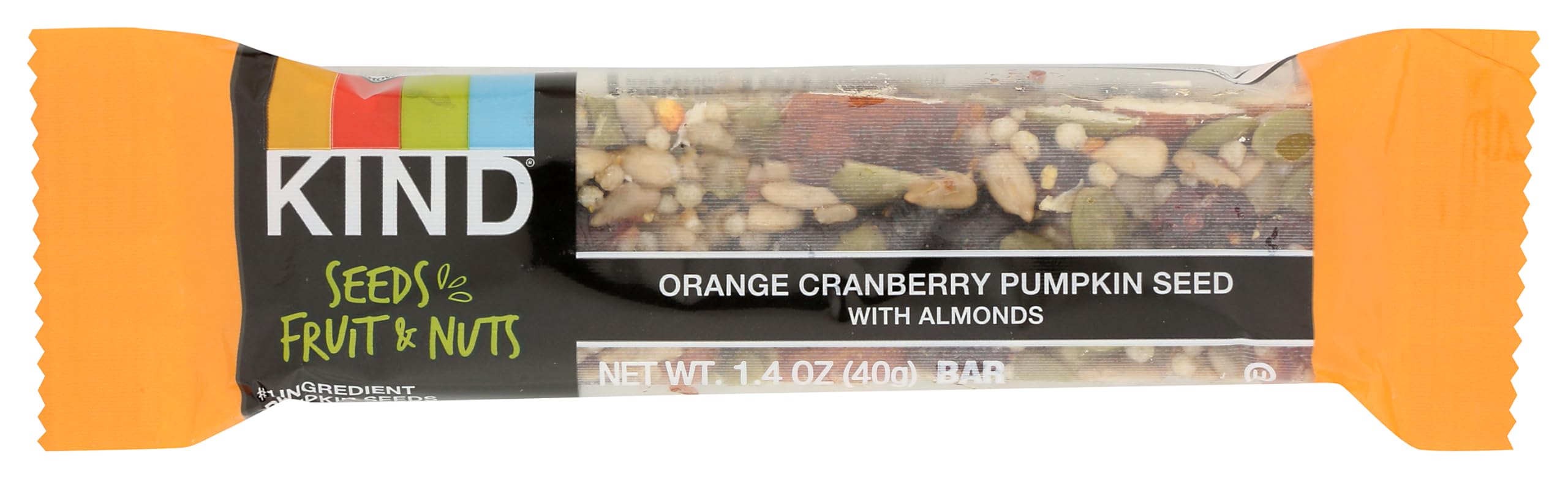 KIND Seeds Fruit & Nuts Snack Bar, Orange Cranberry | 5g Protein, High Fiber, Gluten Free Bars, 1.4 OZ, 1 Count