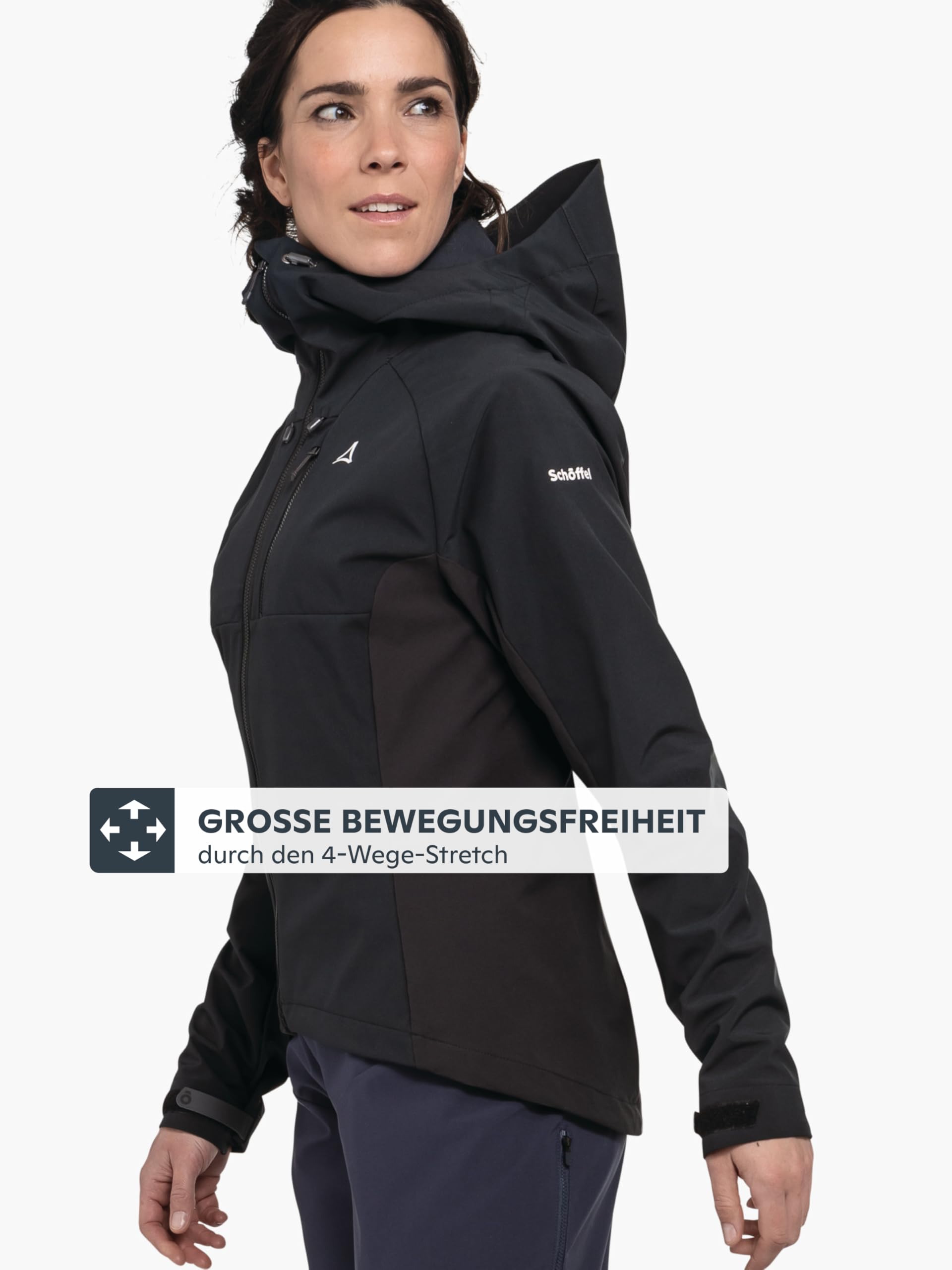 Schöffel Damen Hybrid Jk Style Salza WMS, Fahrradjacke mit helmtauglicher Kapuze, windabweisend, atmungsaktiv & wasserdicht, leichte Jacke mit 4-Wege Stretch