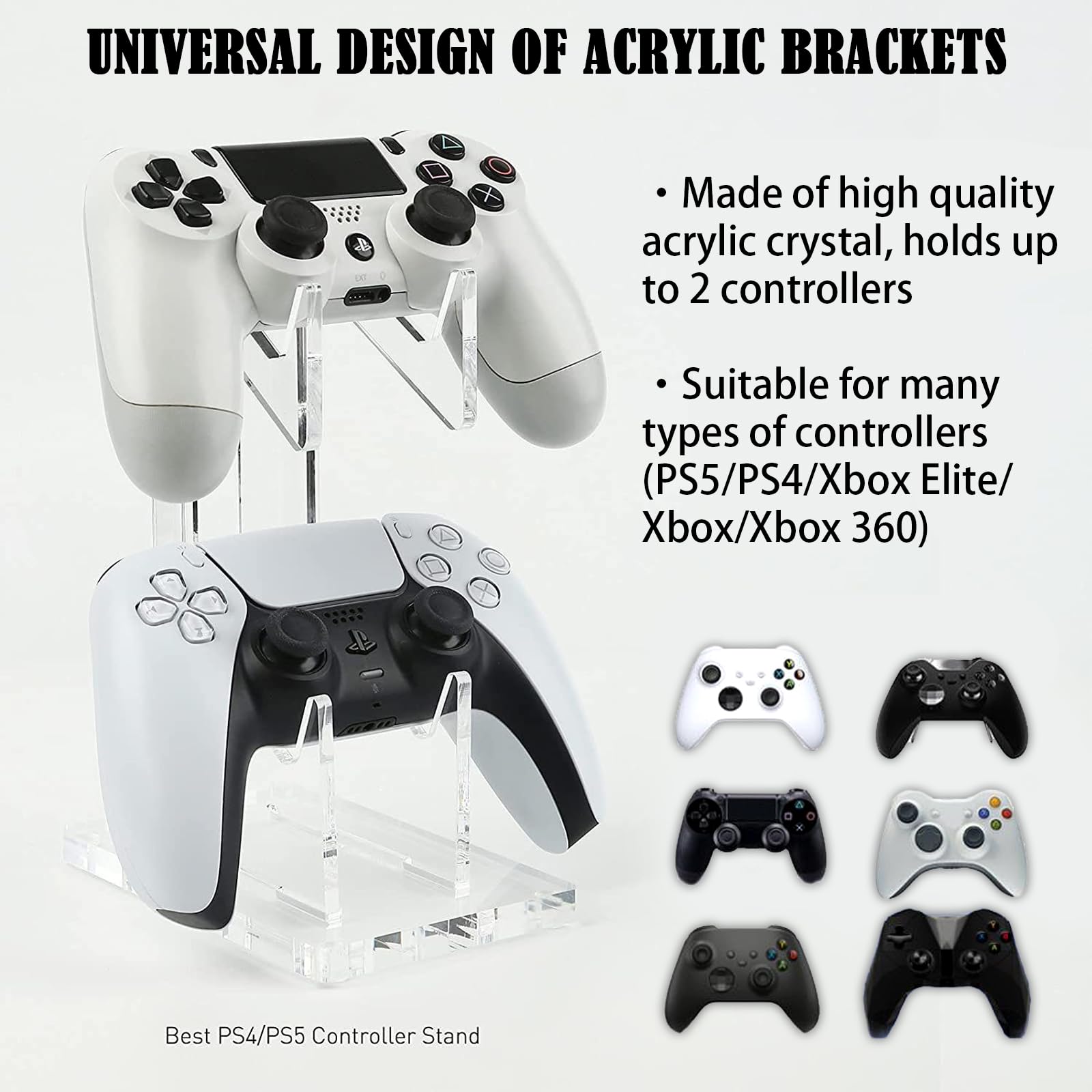 Supporto Acrilico Cuffie E Controller Set 2 Supporti Cuffie Gaming - Porta Cuffie Da Scrivania E Parete Oggetti Per Xbox - 10