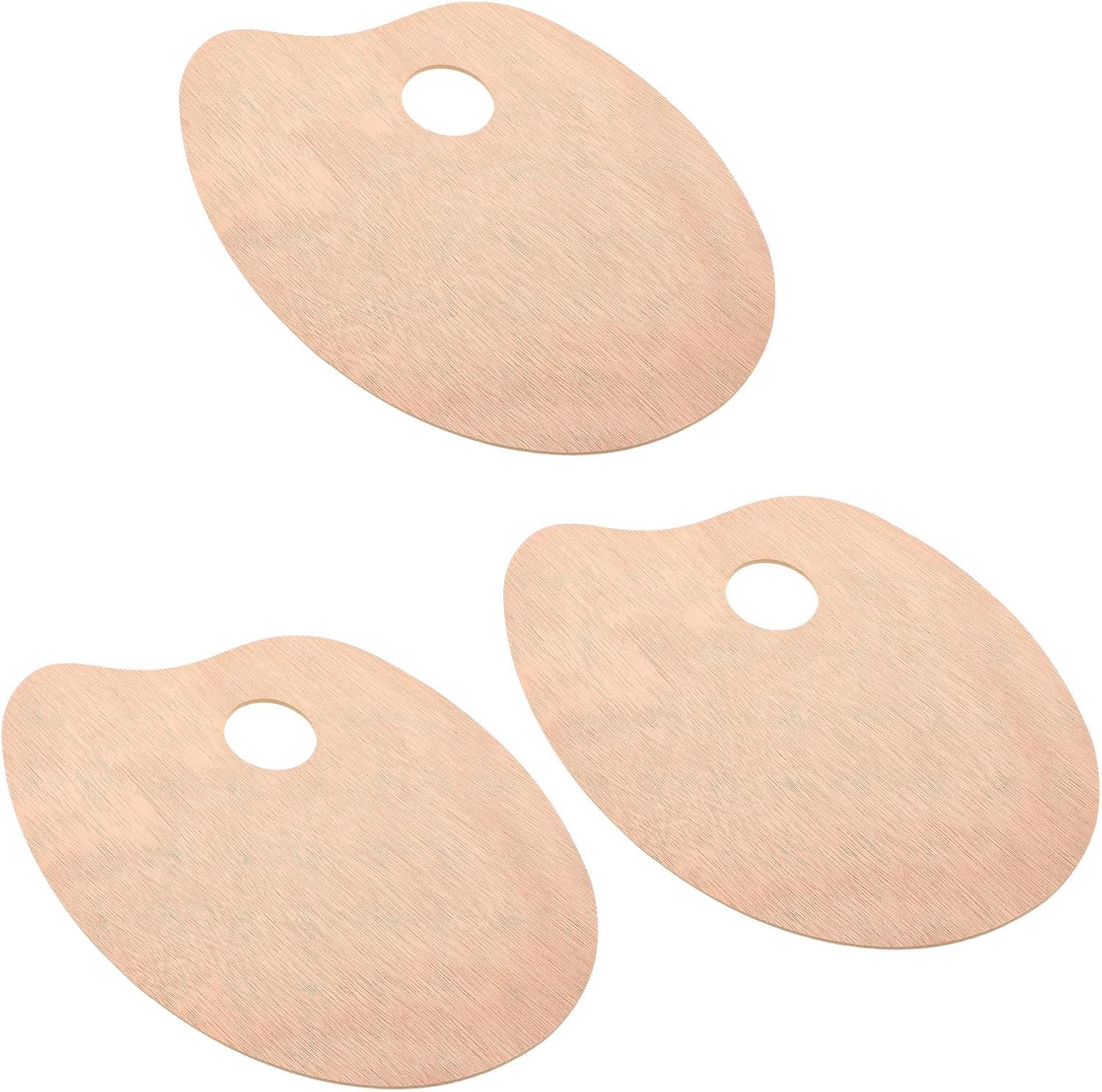 Wooden Thumb Hole Palette 3pcs Oval Paint Board for Artists