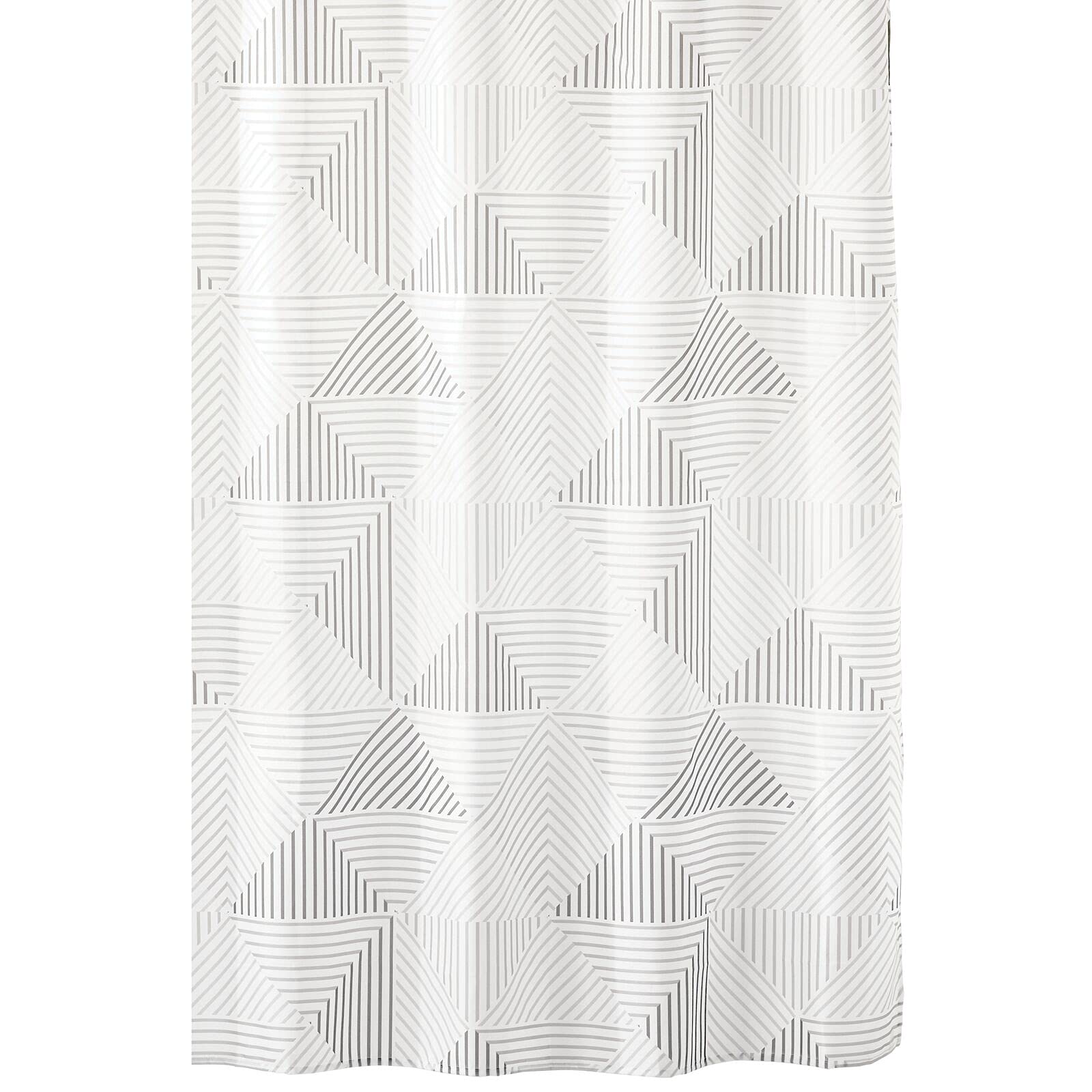 mDesign Cortina de ducha con estampado geométrico – Cortinas de baño con ojales reforzados – Accesorio para ducha de cuidado fácil – gris