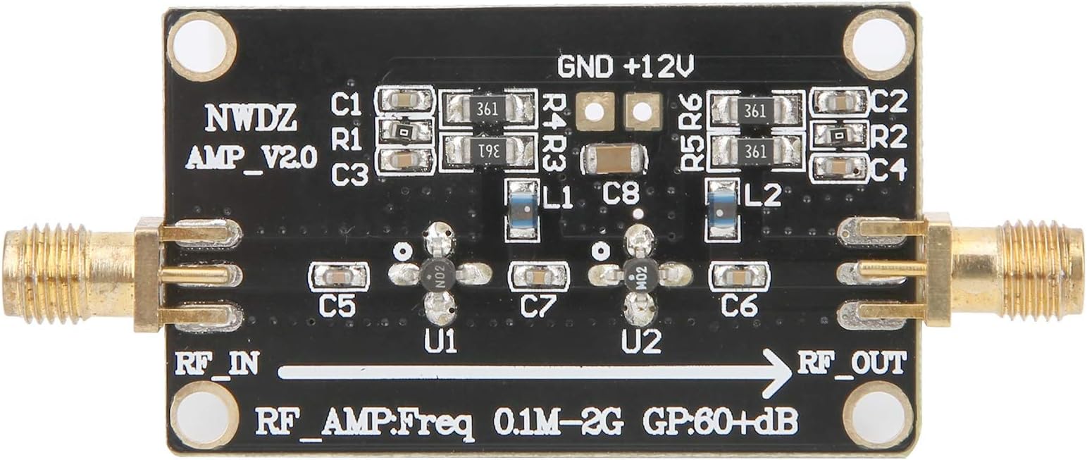 LNa 0.1M‑2G RF Wideband Amplifier, 60dB High Gain Low Noise Amplification Module Supplies