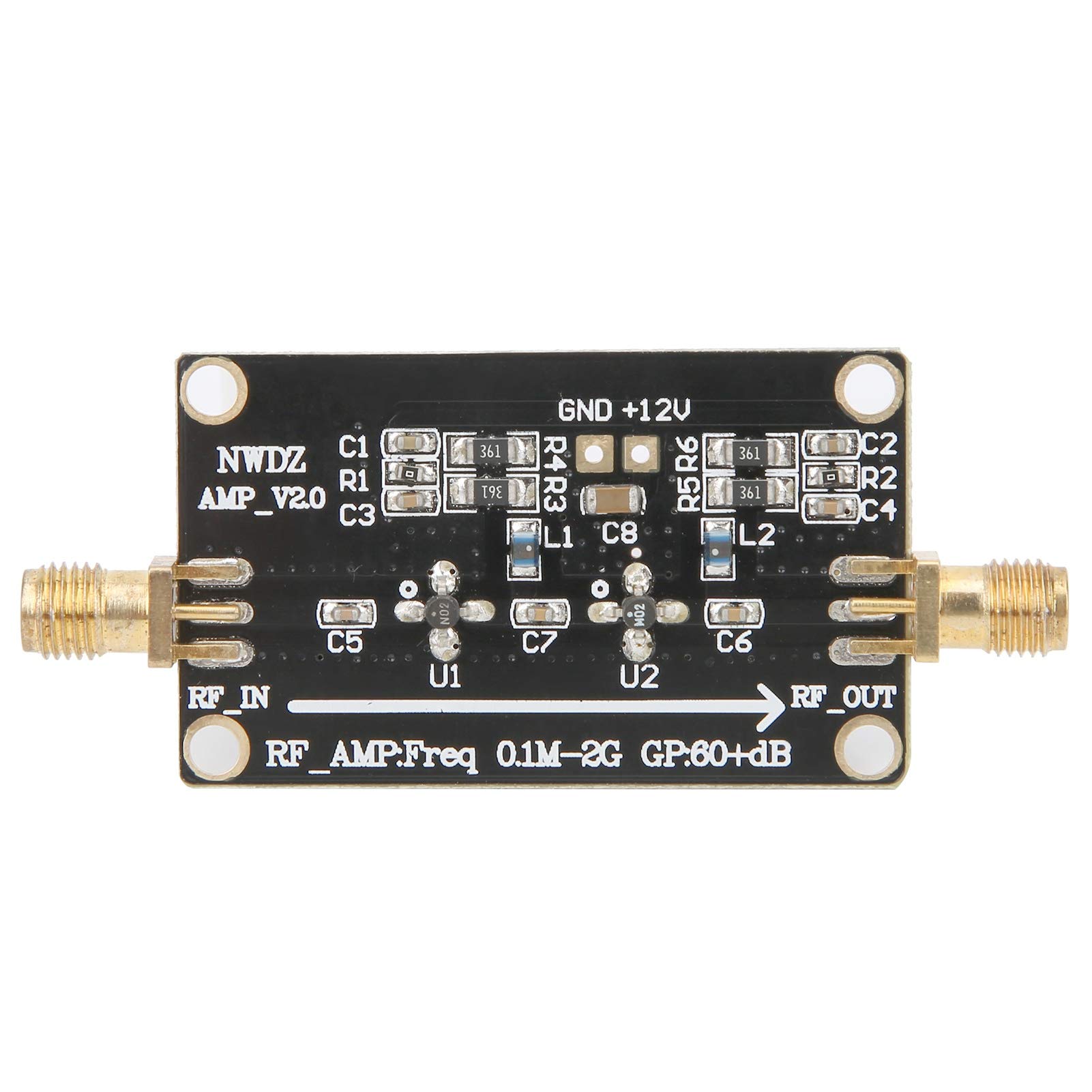 LNa 0.1M‑2G RF Wideband Amplifier, 60dB High Gain Low Noise Amplification Module Supplies