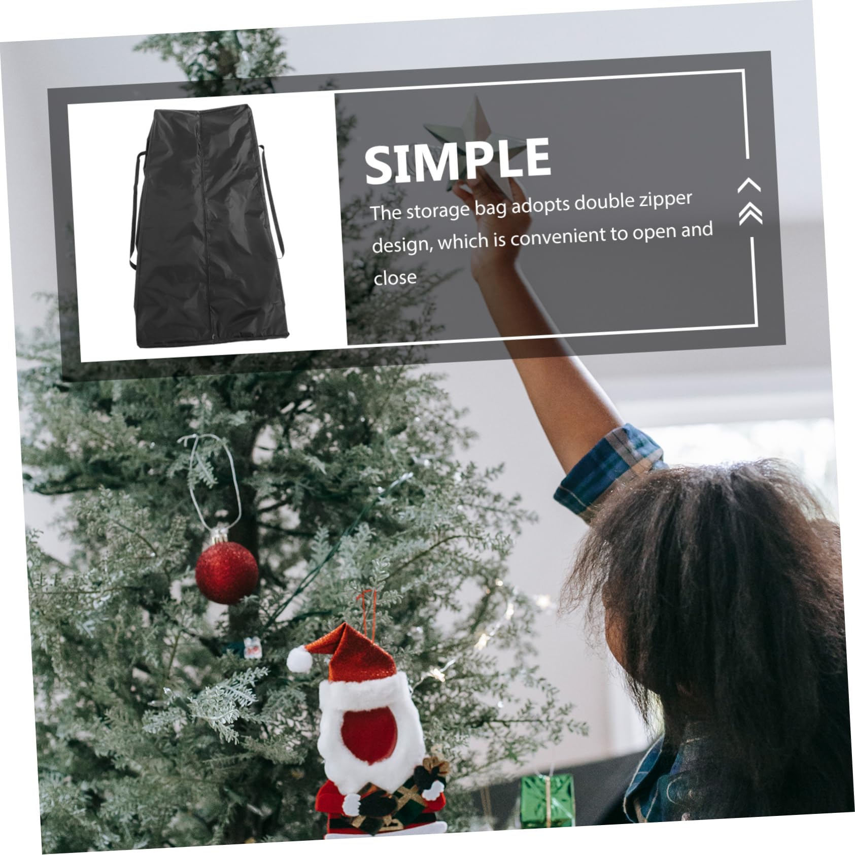Bolsa para Árbol de Navidad Artificial 210d Oxford Resistente Impermeable para Almacenamiento de Decoraciones
