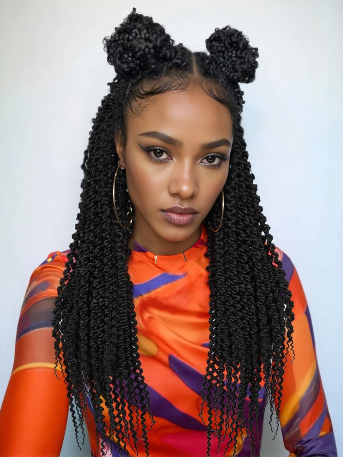 WIGER Full Double Lace Braided Wigs Two Twist Braid Curly Wig Black Spiral Coiled Braid Wigs Pre Plucked with Baby Hair Senegalese Braided Wig for Black Women