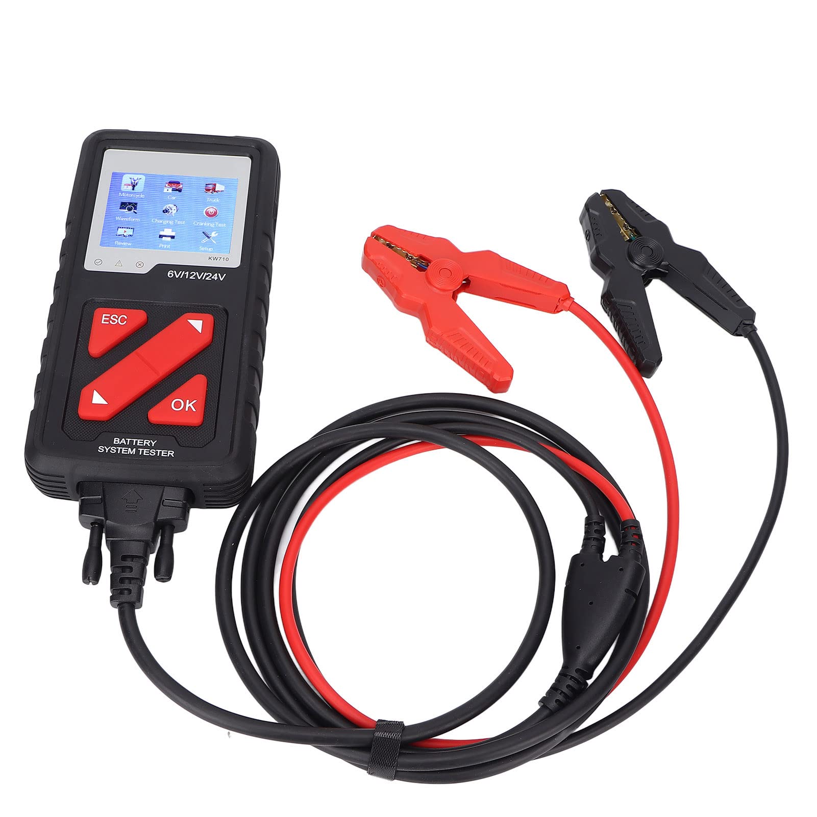 Tester Batteria Auto, 6‑24 V 100-2000CCA Tester Carico Batteria Luce di Promemoria Universale per Camion Moto