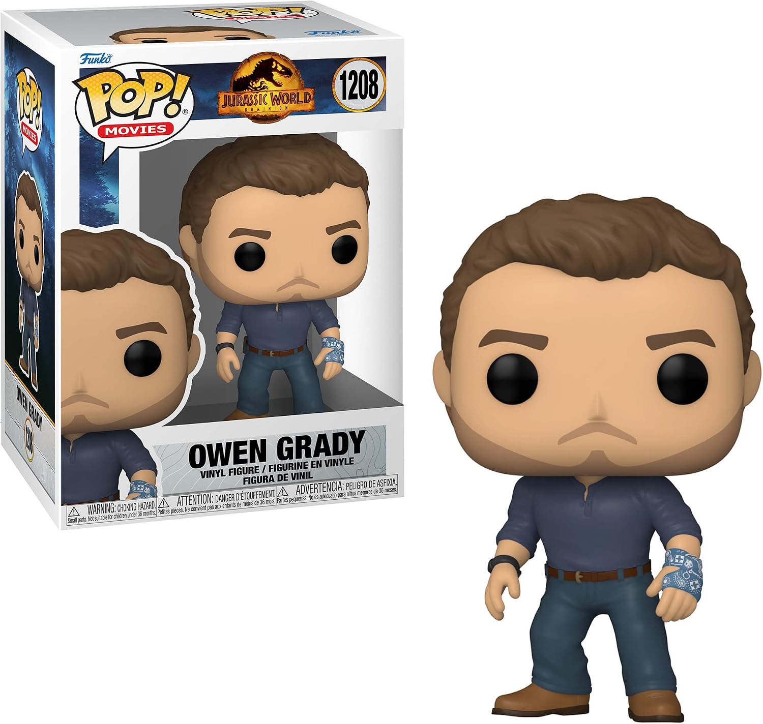 Funko Pop! Movies: Jurassic World 3 Dominion Collectors Set - 5 Figure Set: Ghost, Tiger, Gigaotosaurus, Owen Grady, Claire Dearing