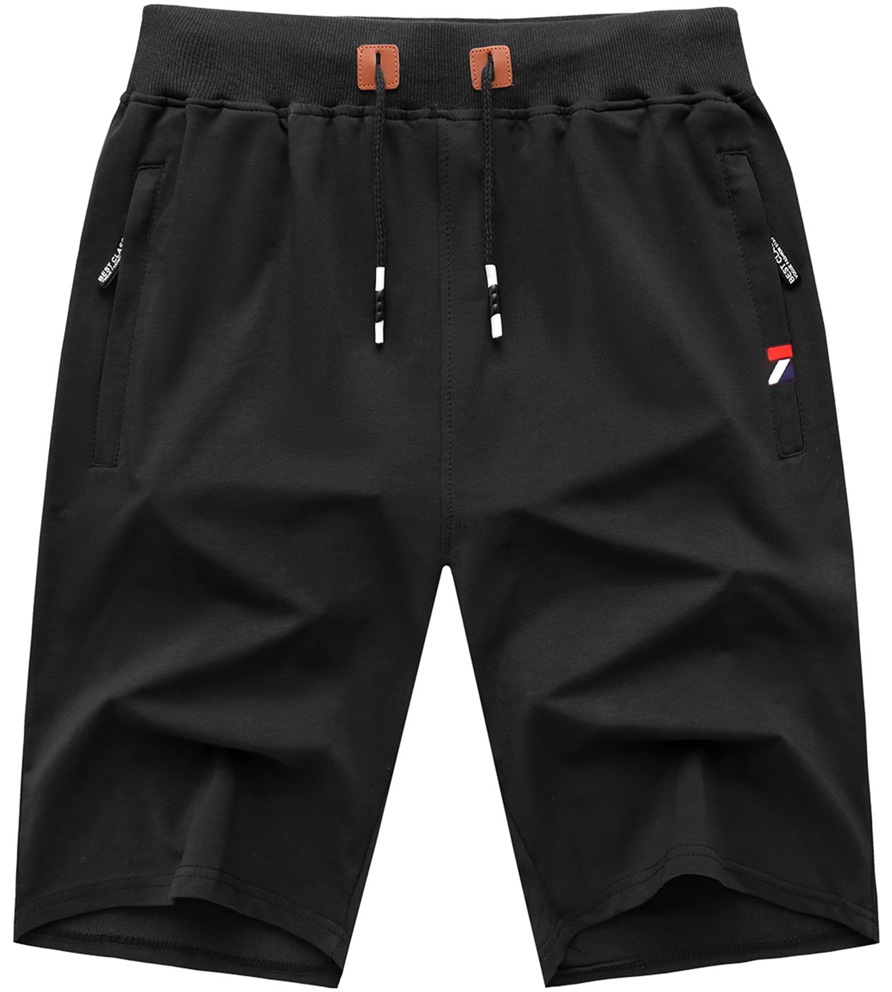 GEEK LIGHTING Mens Shorts Casual Cotton Drawstring Zipper Pockets Elastic Waist Lightweight Summer Athletic Beach Shorts