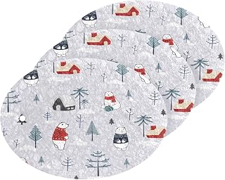 Coikll Polar Bear Trees Kitchen Sponges Cleaning Odor Free Non Scratch Dish Sponge for Cleaning Dishes Bathroom - 3 PCS