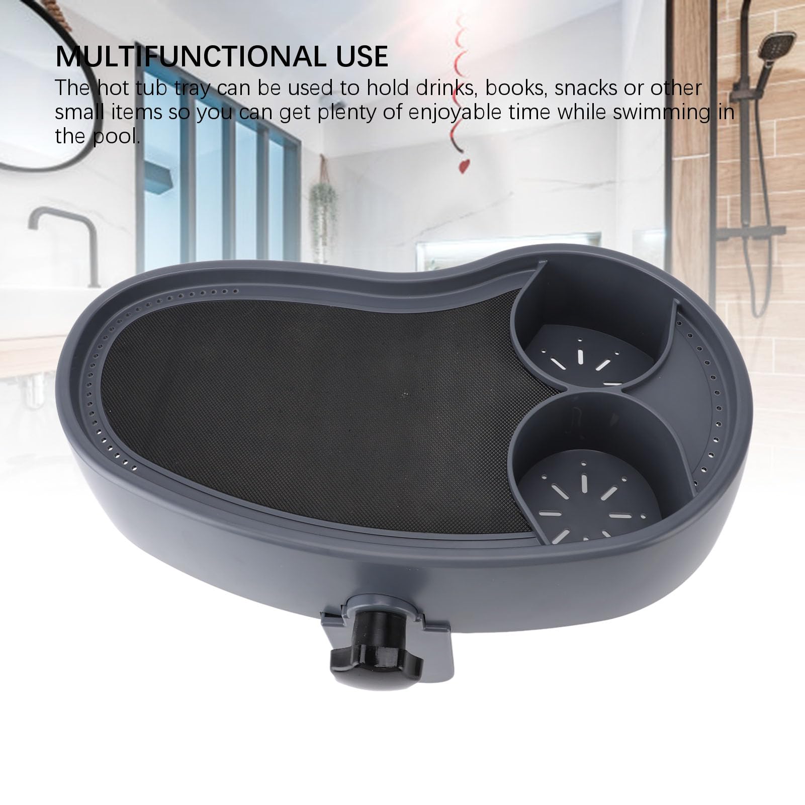 Bandeja para bañera de hidromasaje, portavasos Antideslizante de plástico Ajustable, Bandeja para Servir Bebidas, Libros y Alimentos