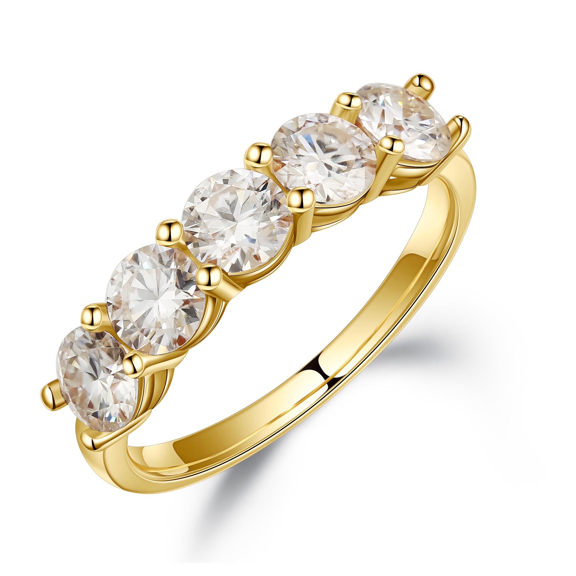 SMILEST 5 Stone Moissanite Ring