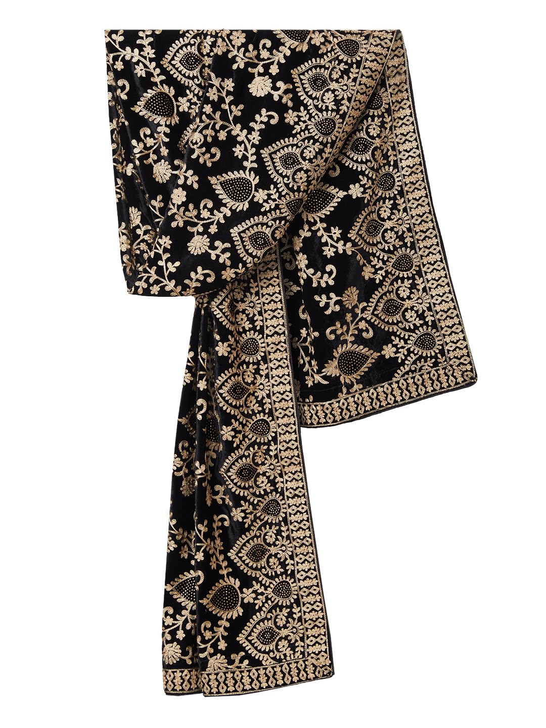 Men’s Embroidered Sequined Dupatta – Festive & Wedding Ethnic Stole