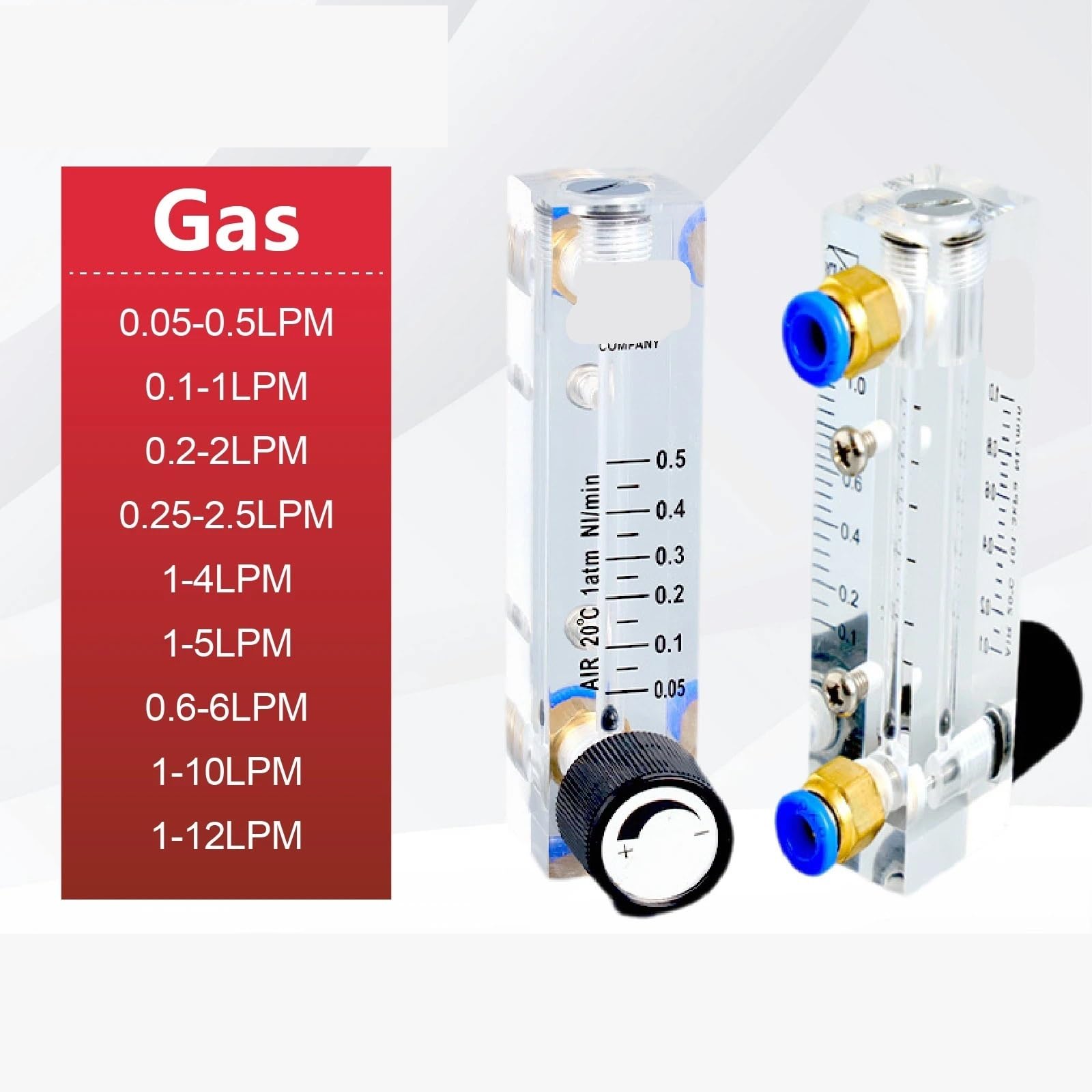 Medidor de flujo de Panel acrílico de LZM-4T, rotámetro de Gas líquido, medidor de flujo de aire comprimido, instrumento de análisis de agua, interfaz de 6mm(Gas-0.05-0.5LPM)